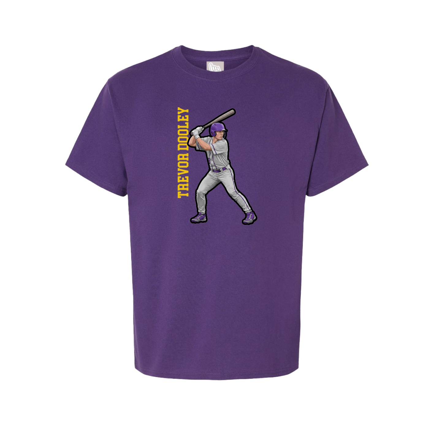 Youth Tee — Name Vertical in Purple