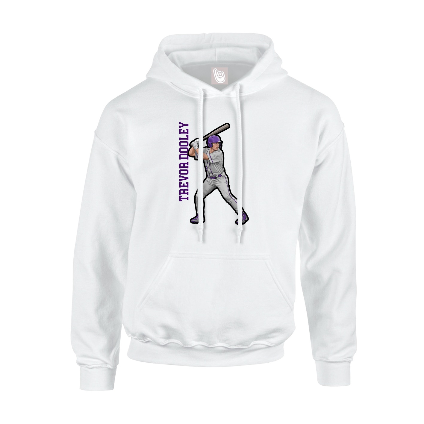 Youth Hoodie — Name Vertical in White