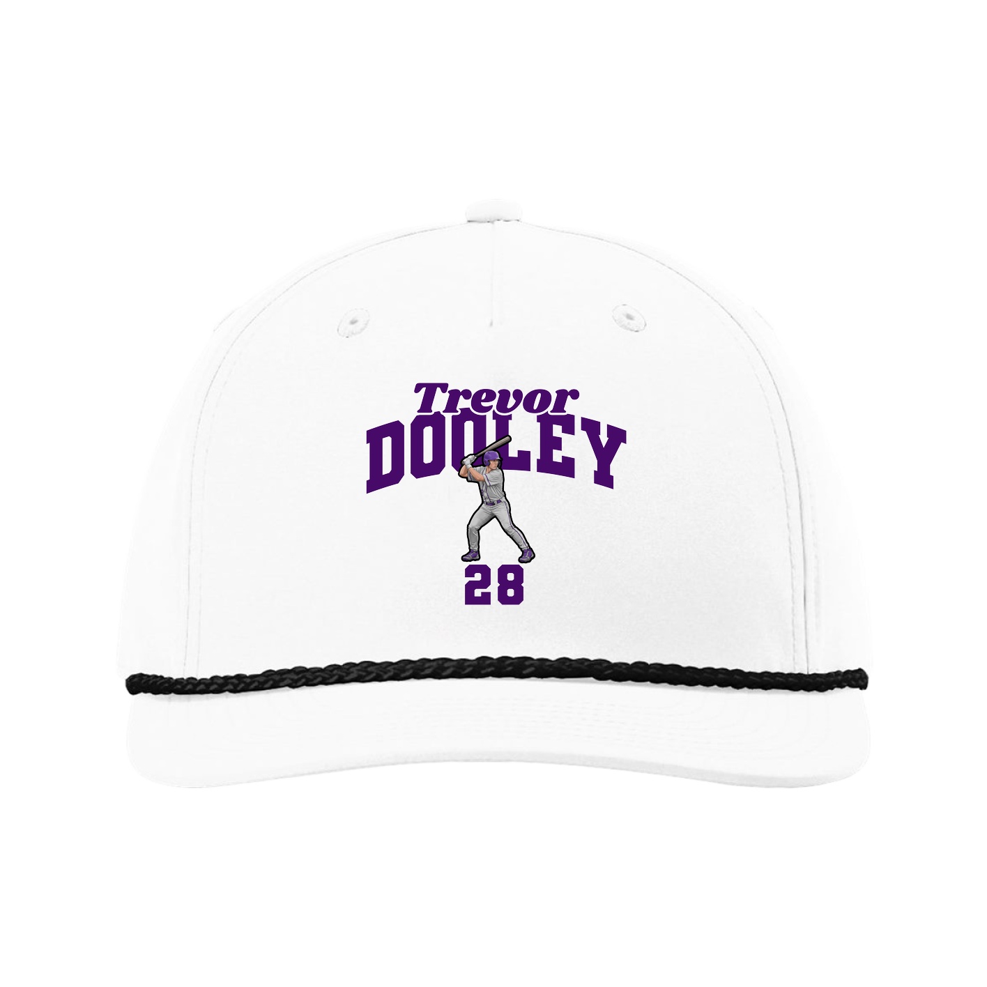 Five-Panel Classic Rope Cap — Signature Arch in White