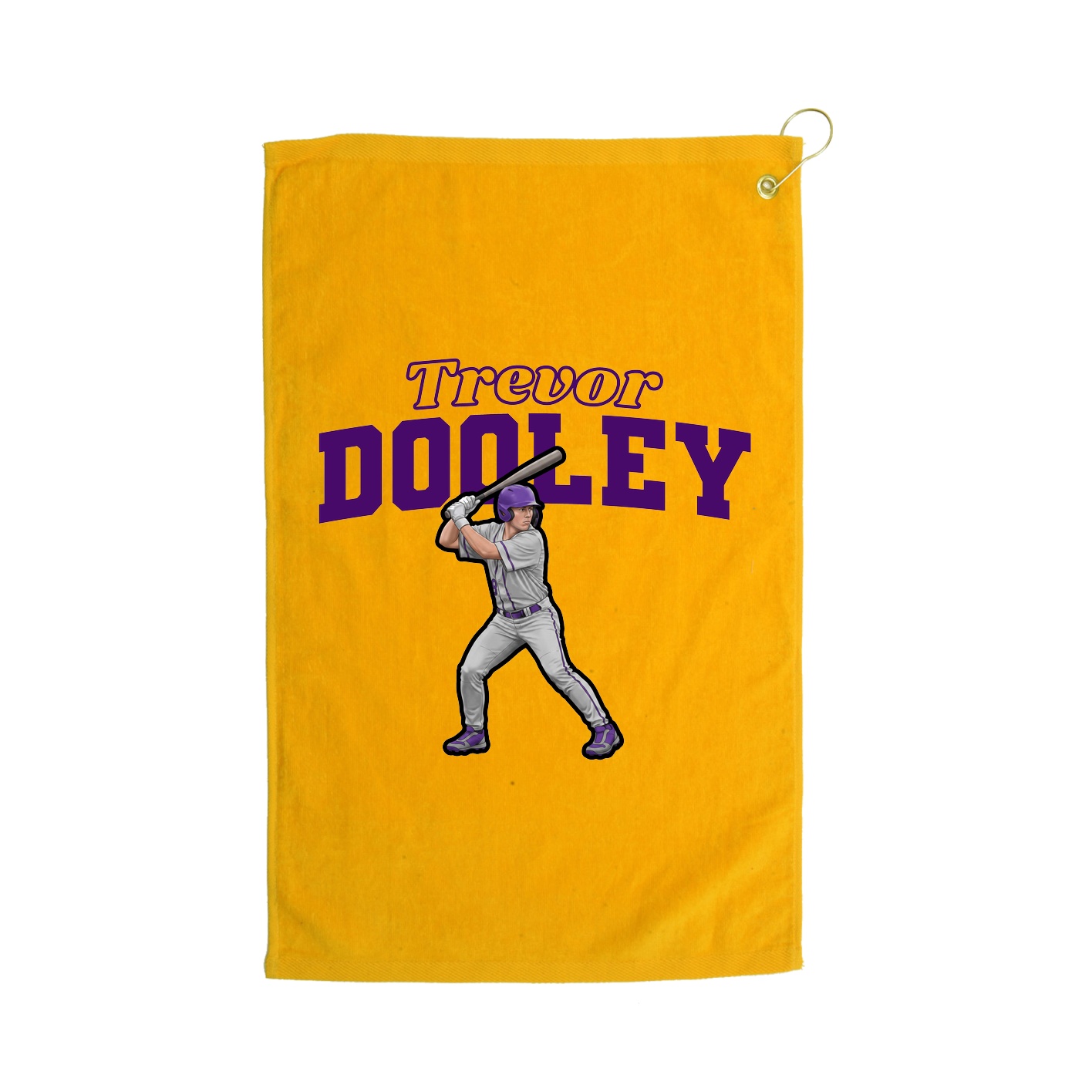 Golf Towel — Name Arch in Gold