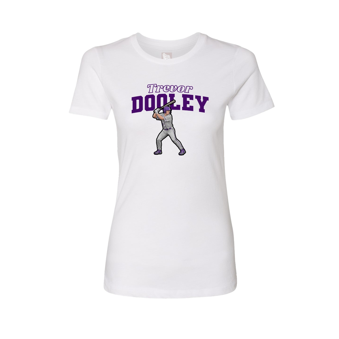 Fitted Women's Tee — Name Arch in White