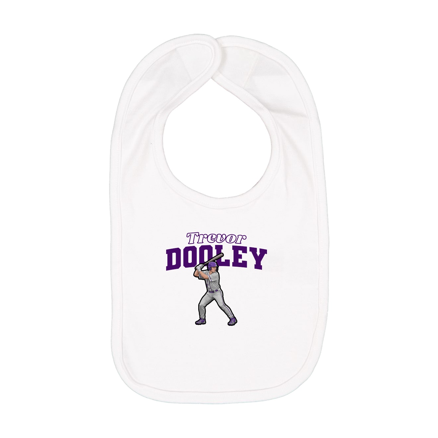 Infant Bib — Name Arch in White