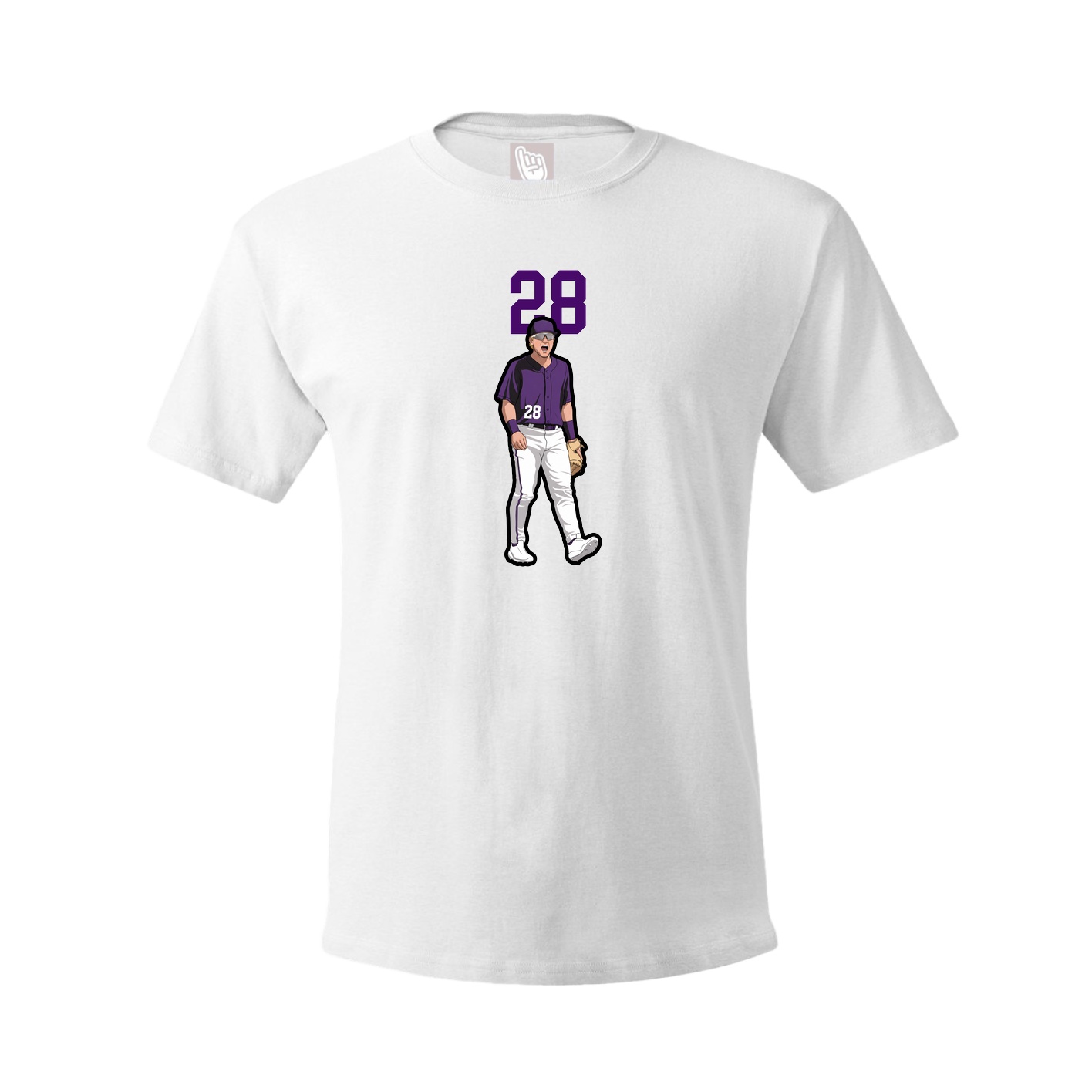 Youth Tee — Number Top in White