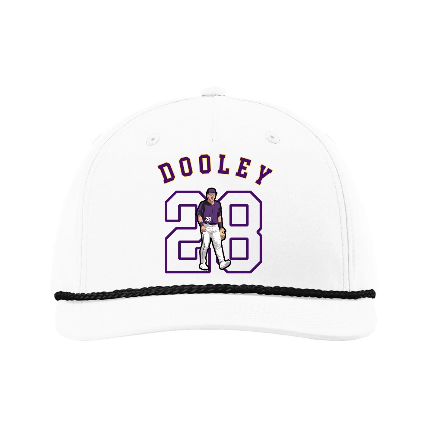 Five-Panel Classic Rope Cap — Shirsey Arch in White