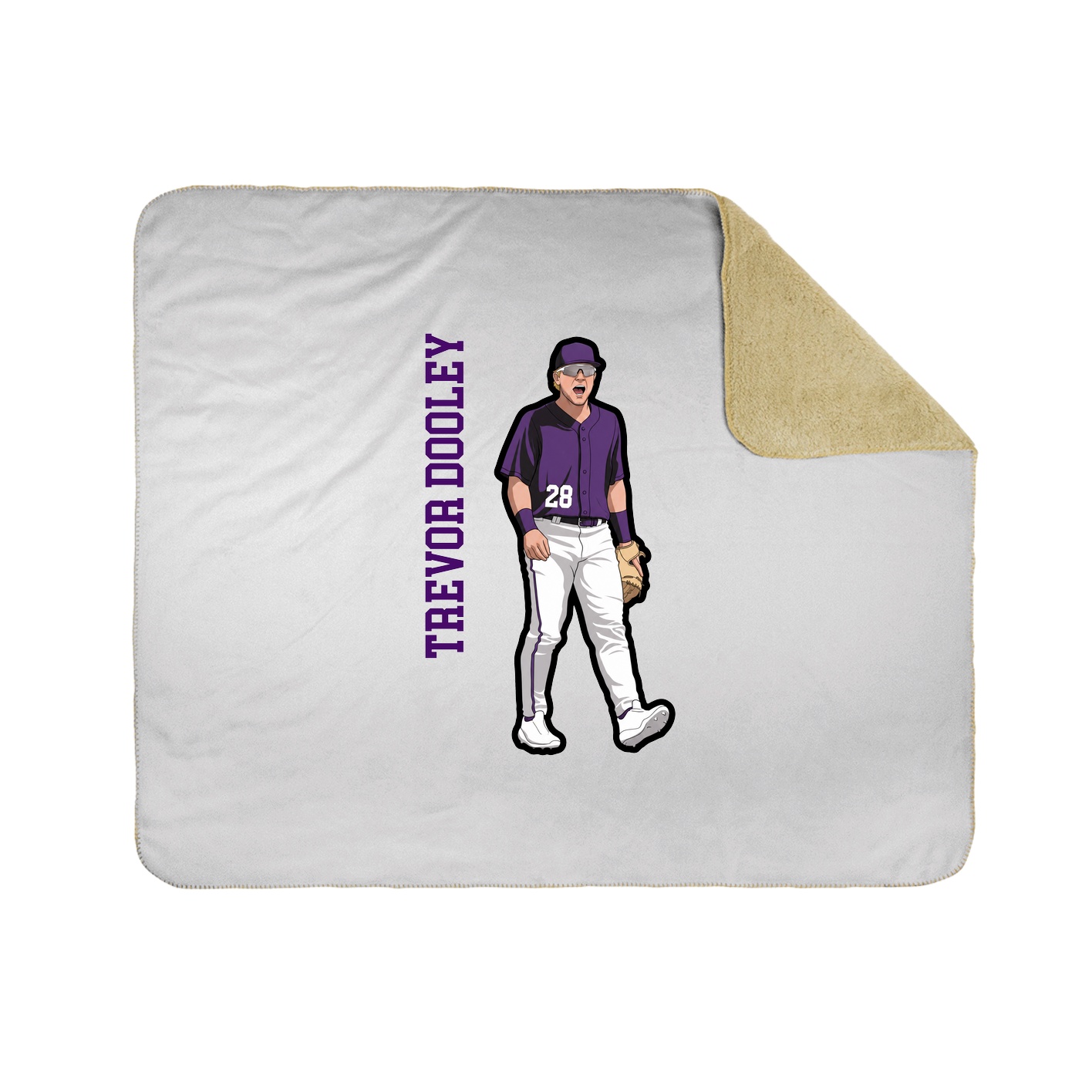 Throw Blanket — Name Vertical in White