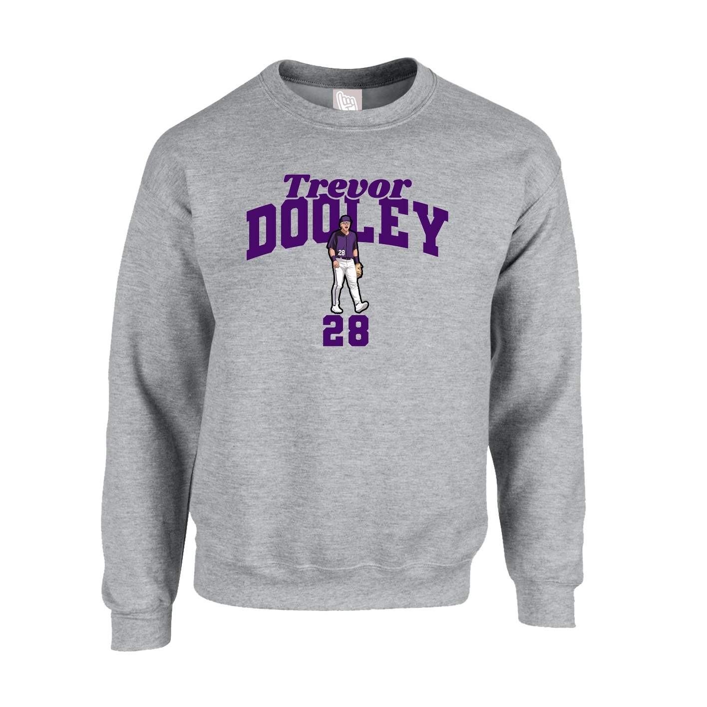 Fleece Crew — Signature Arch in Grey