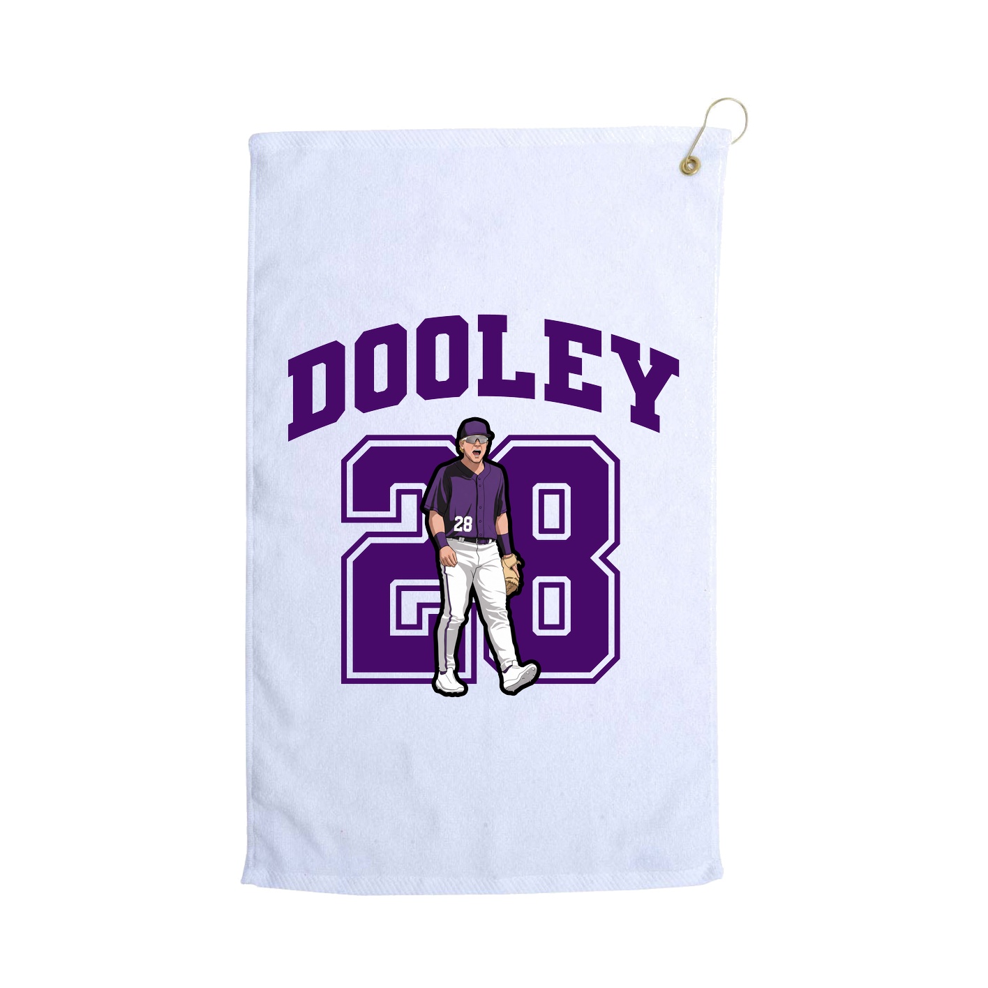 Golf Towel — Number in White