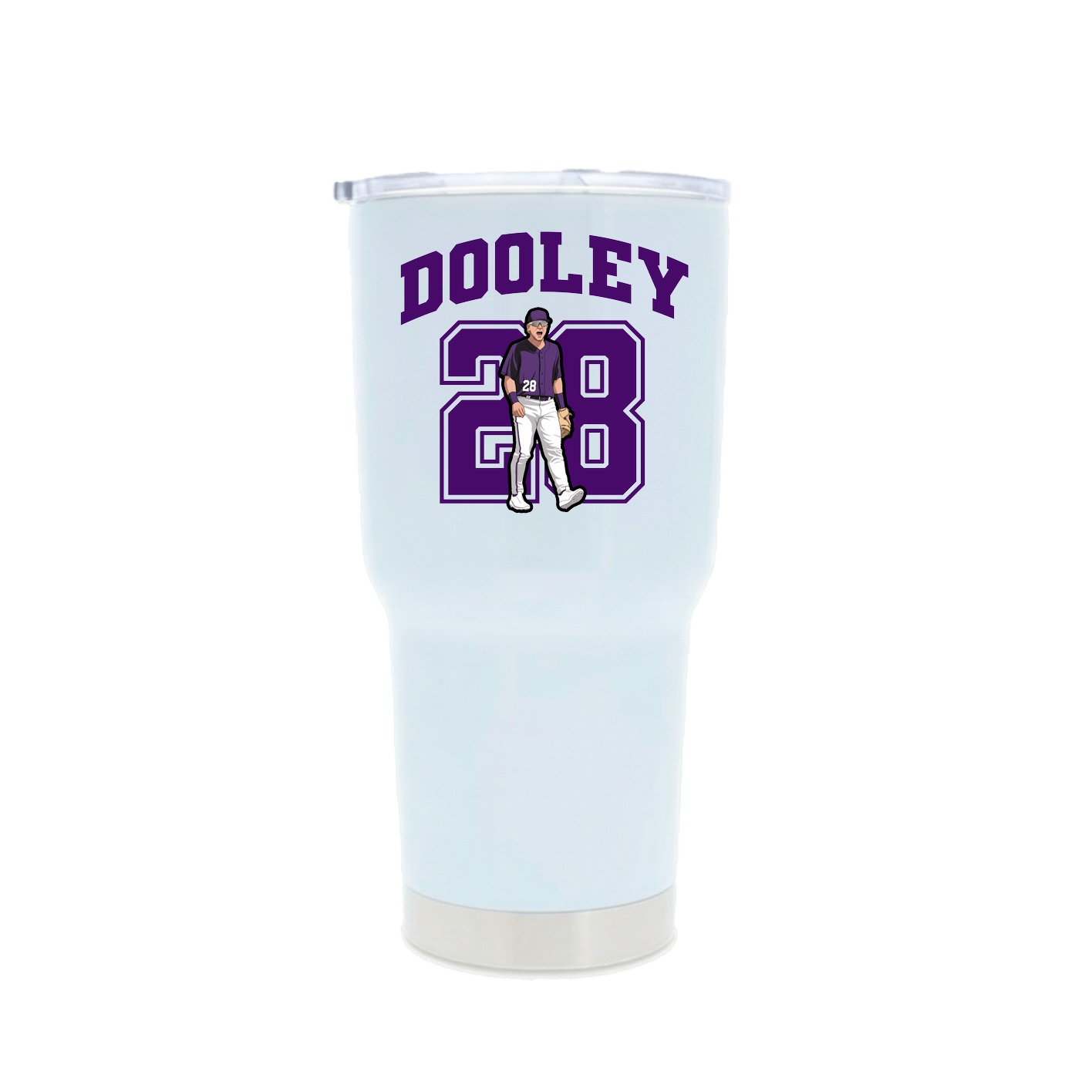 30oz Stainless Steel Tumbler — Number in White