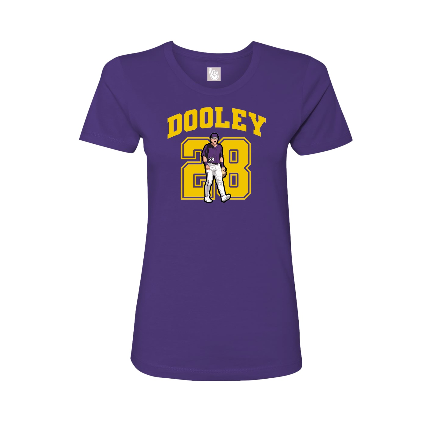 Fitted Women's Tee — Number in Purple