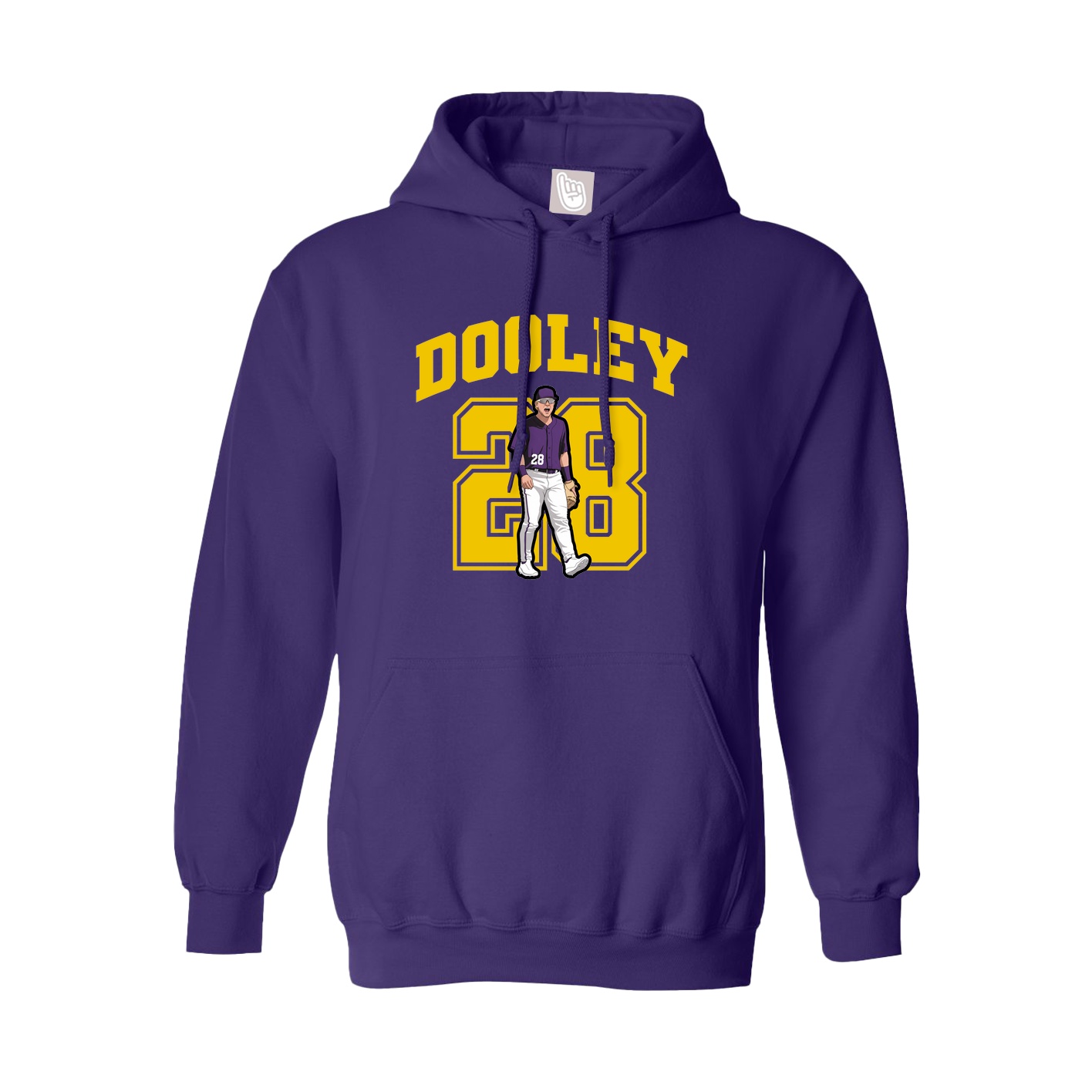 Youth Hoodie — Number in Purple