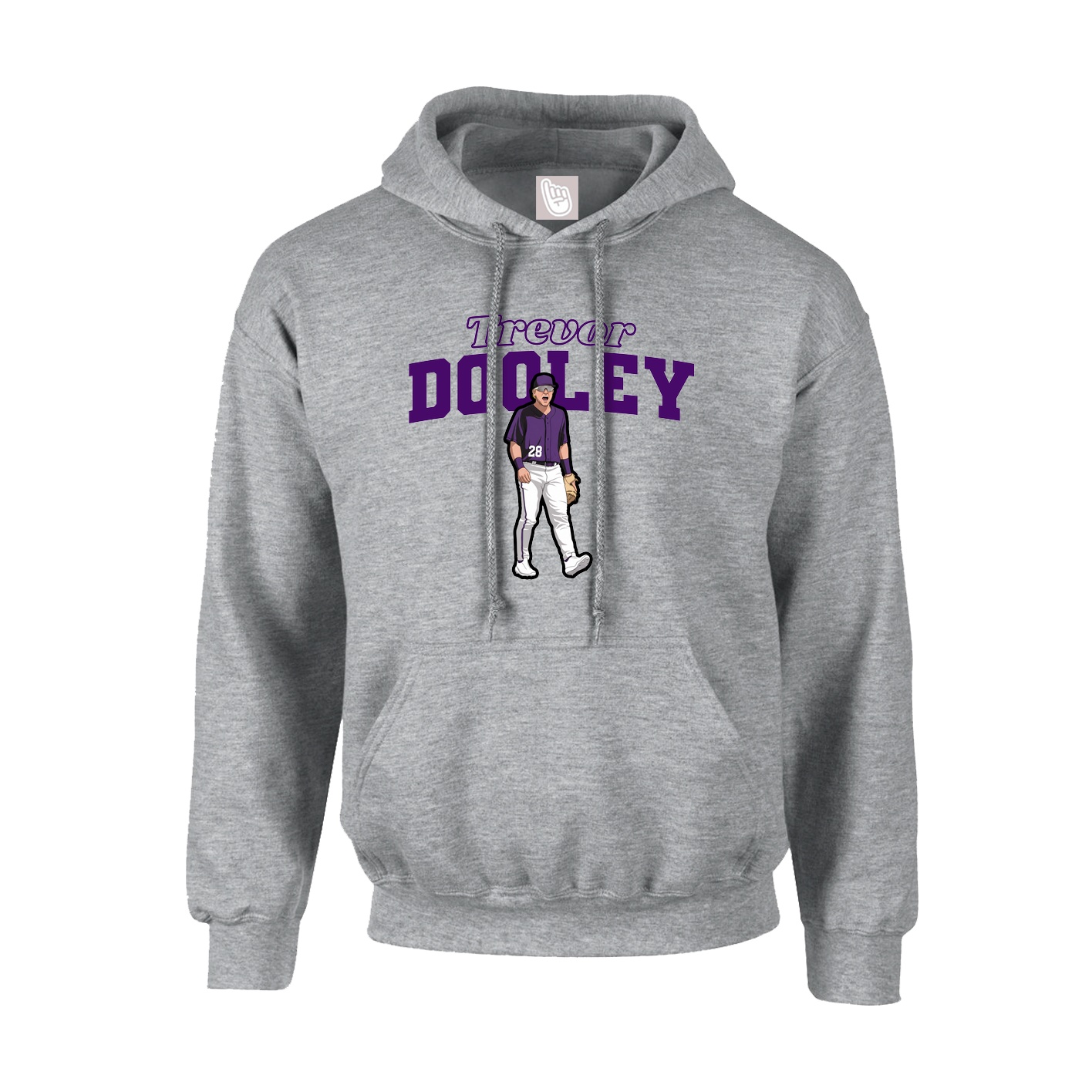Youth Hoodie — Name Arch in Grey