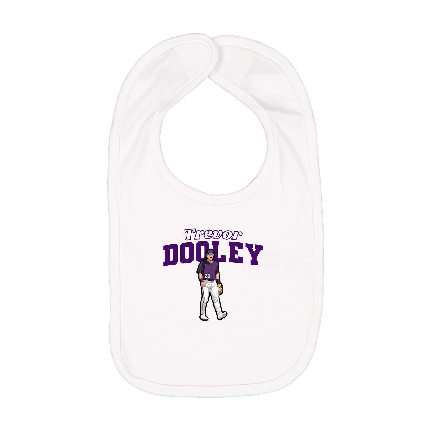 Infant Bib — Name Arch in White