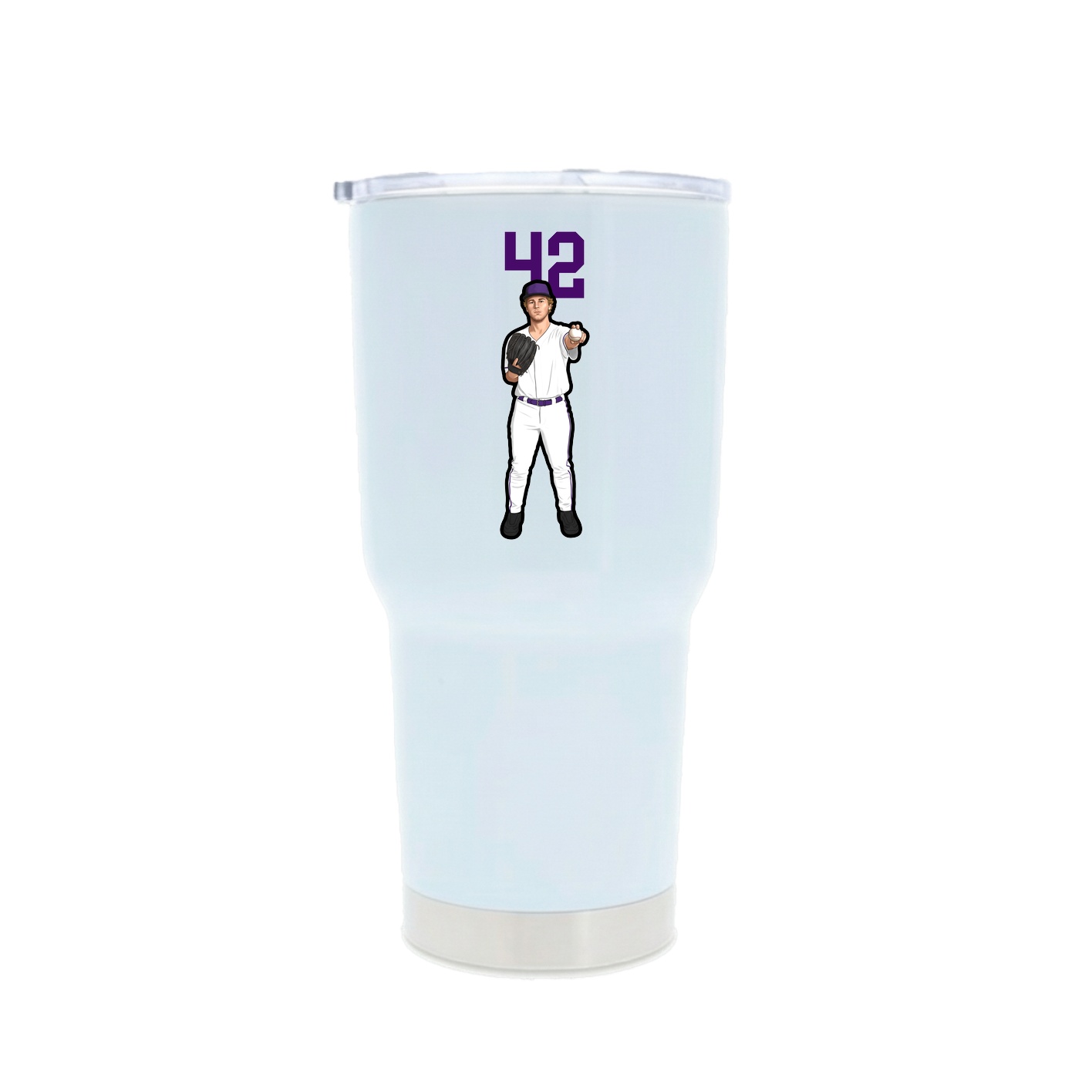 30oz Stainless Steel Tumbler — Number Top in White