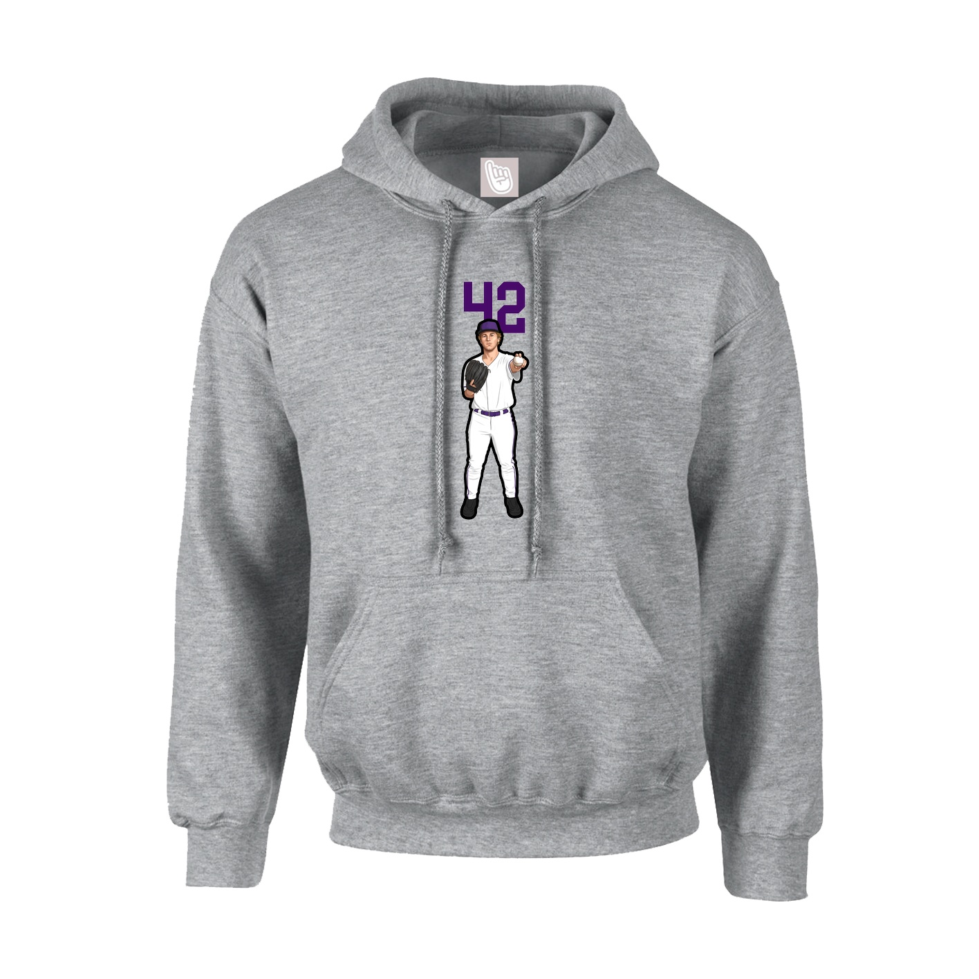 Youth Hoodie — Number Top in Grey