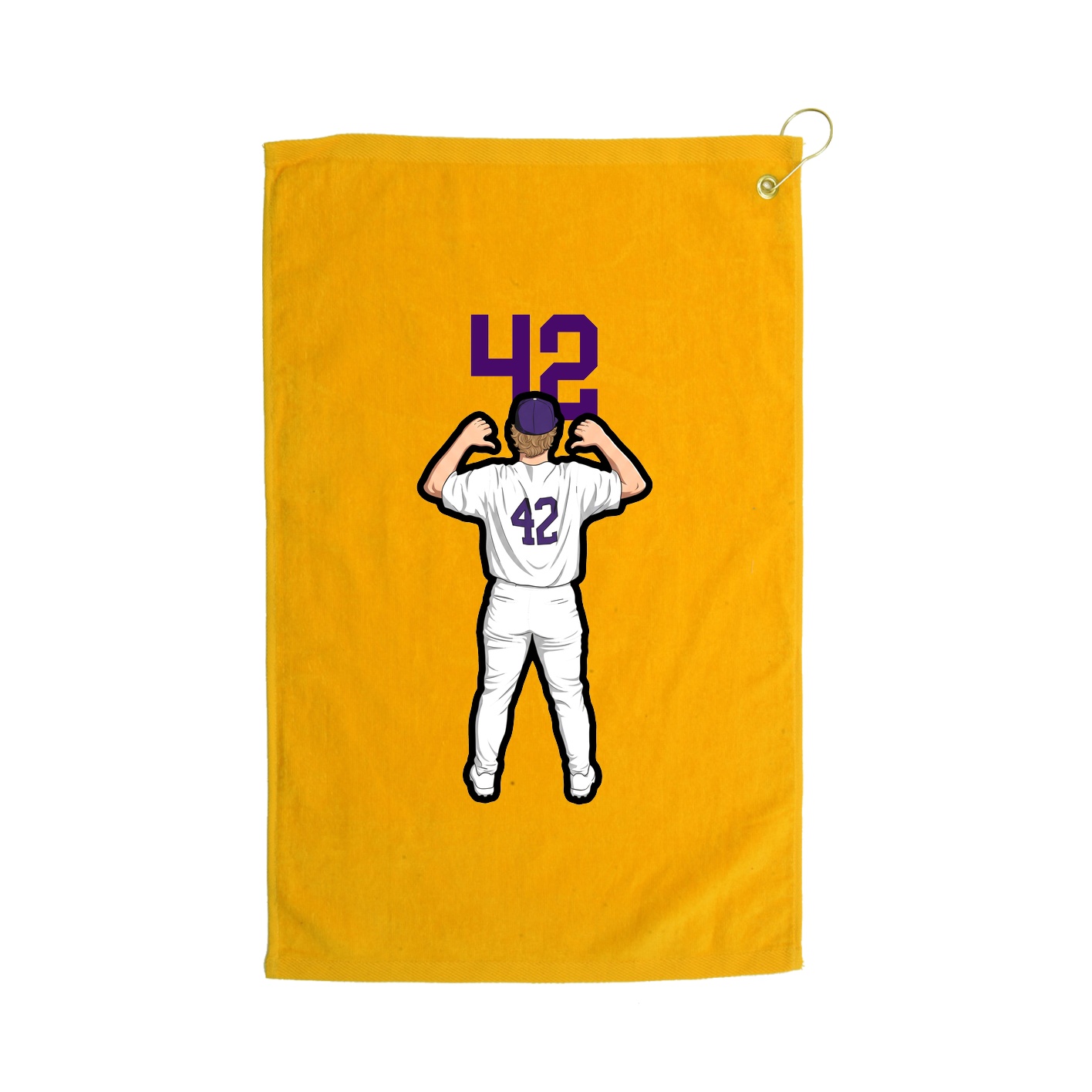 Golf Towel — Number Top in Gold