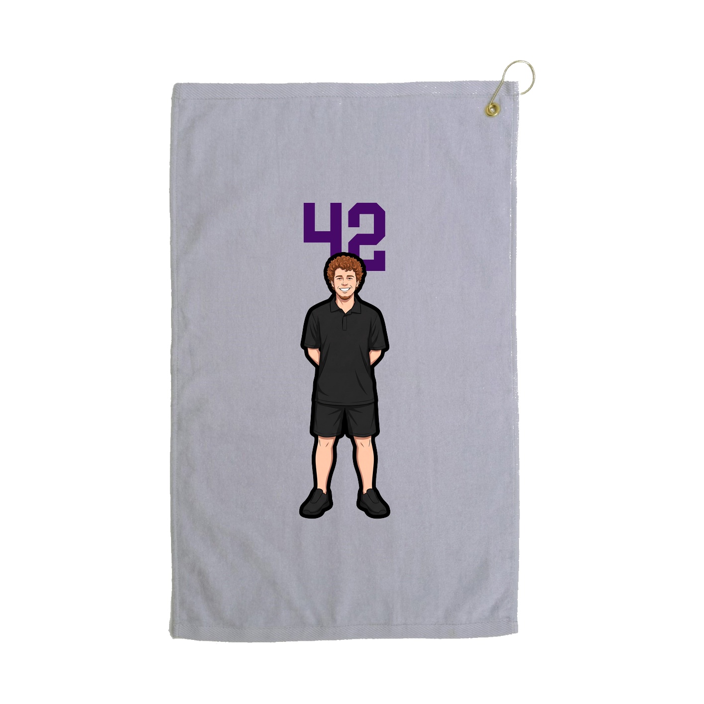 Golf Towel — Number Top in Grey