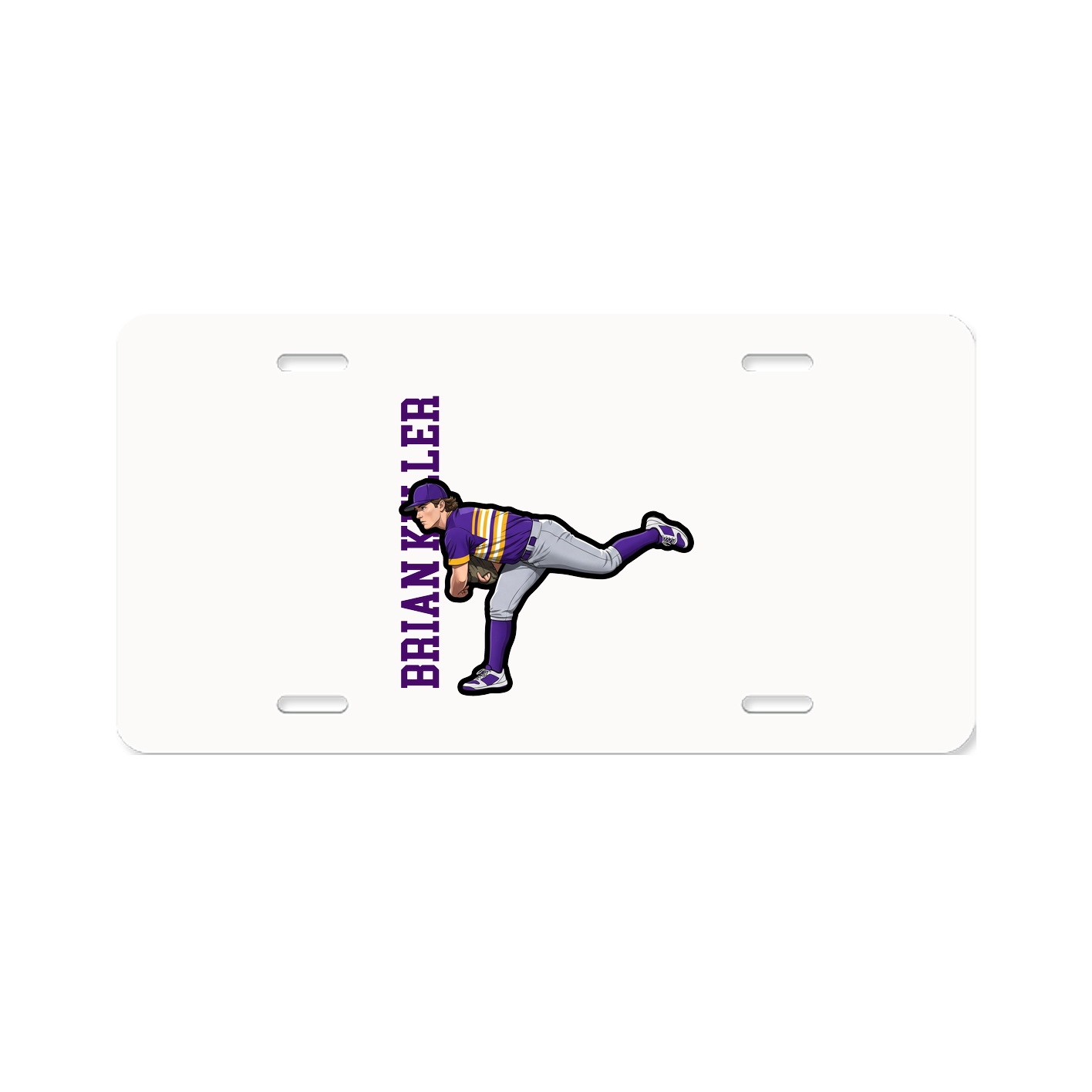 License Plate — Name Vertical in Classic