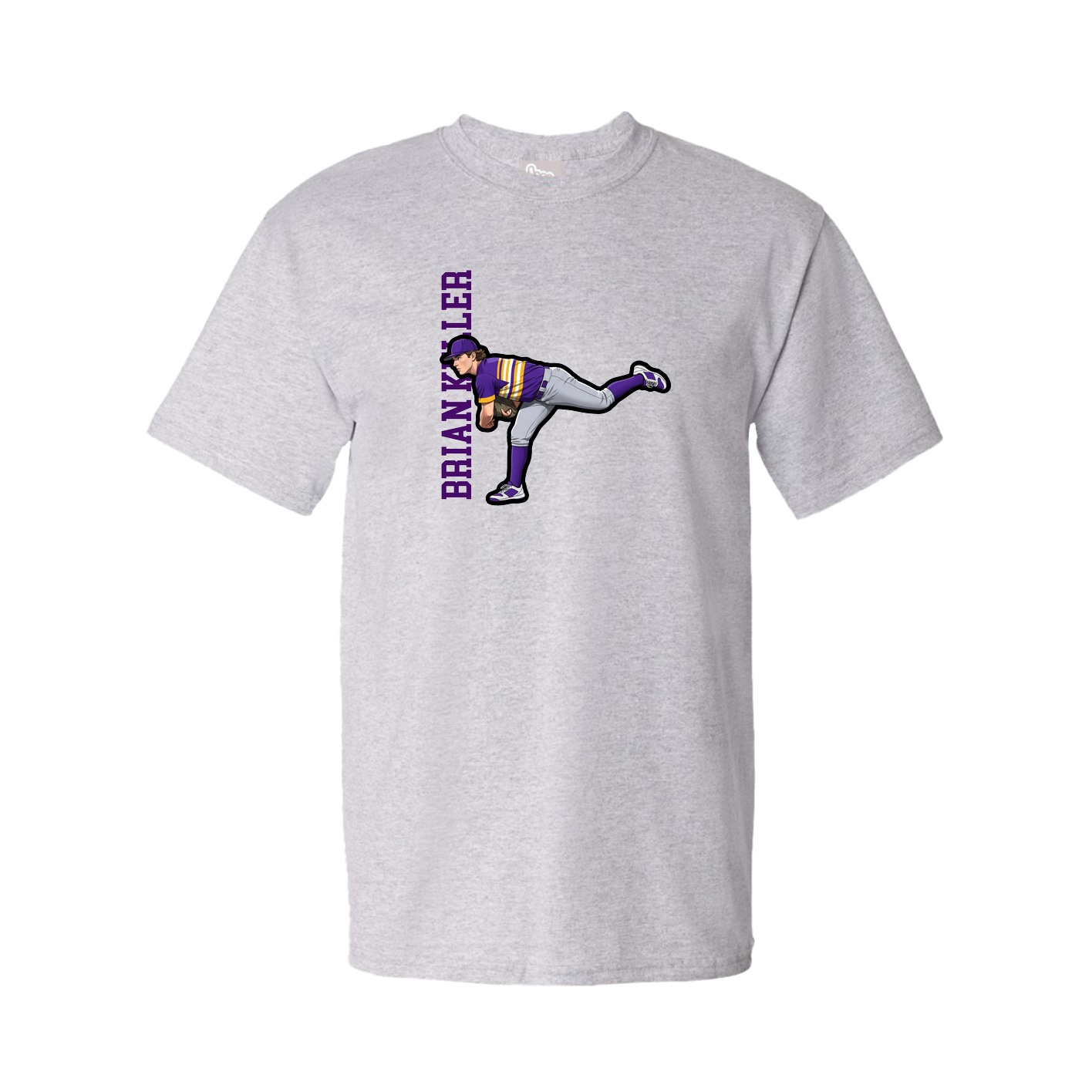 Tee — Name Vertical in Grey