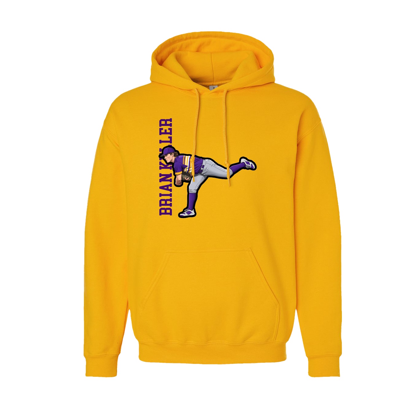 Youth Hoodie — Name Vertical in Gold