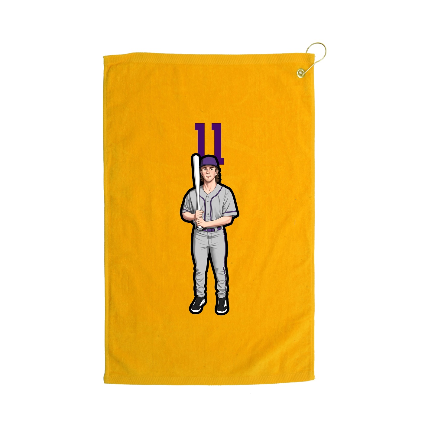 Golf Towel — Number Top in Gold