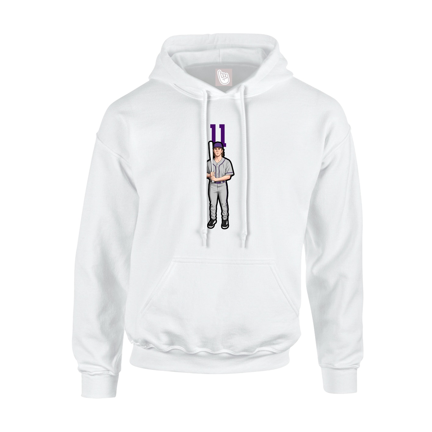 Hoodie — Number Top in White