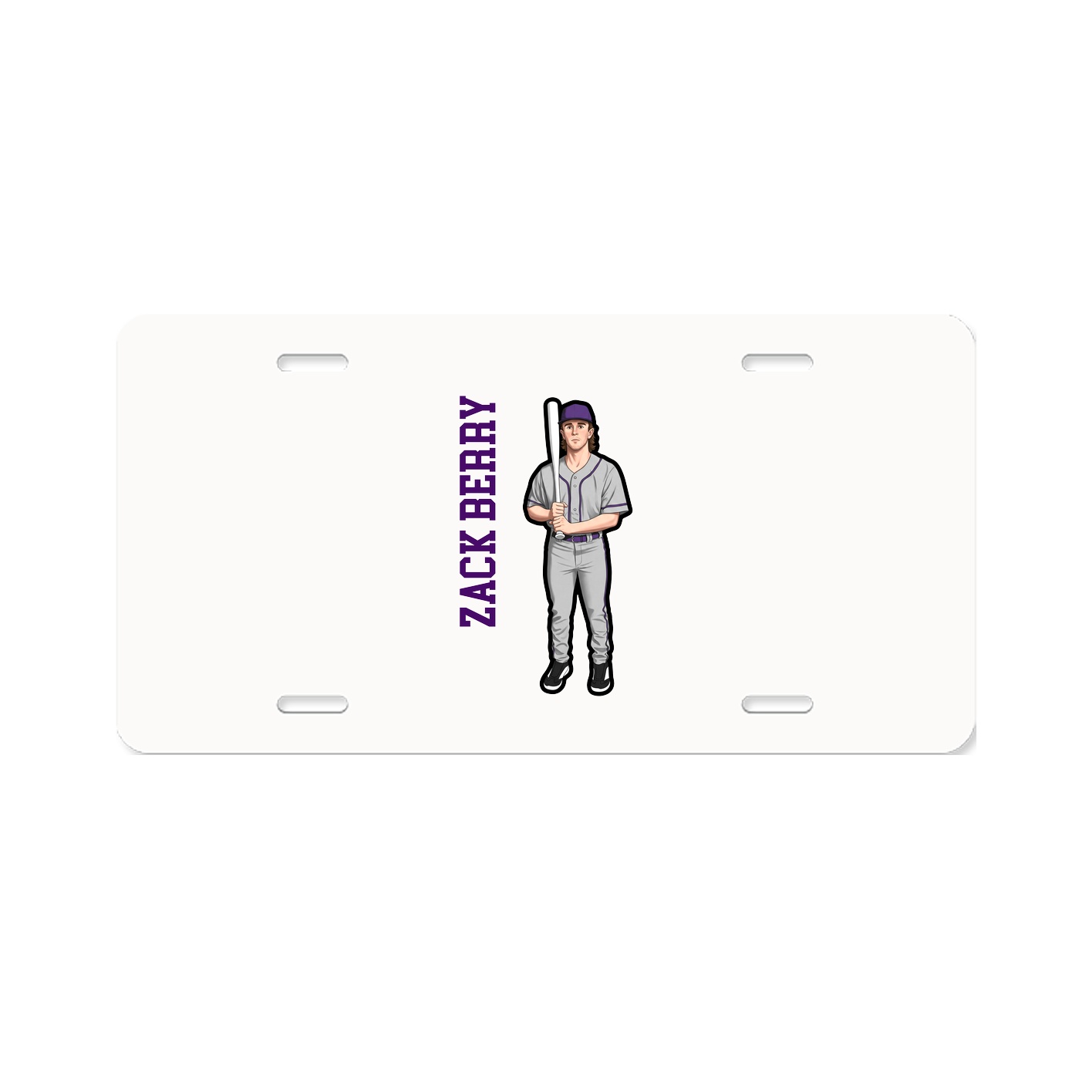 License Plate — Name Vertical in Classic