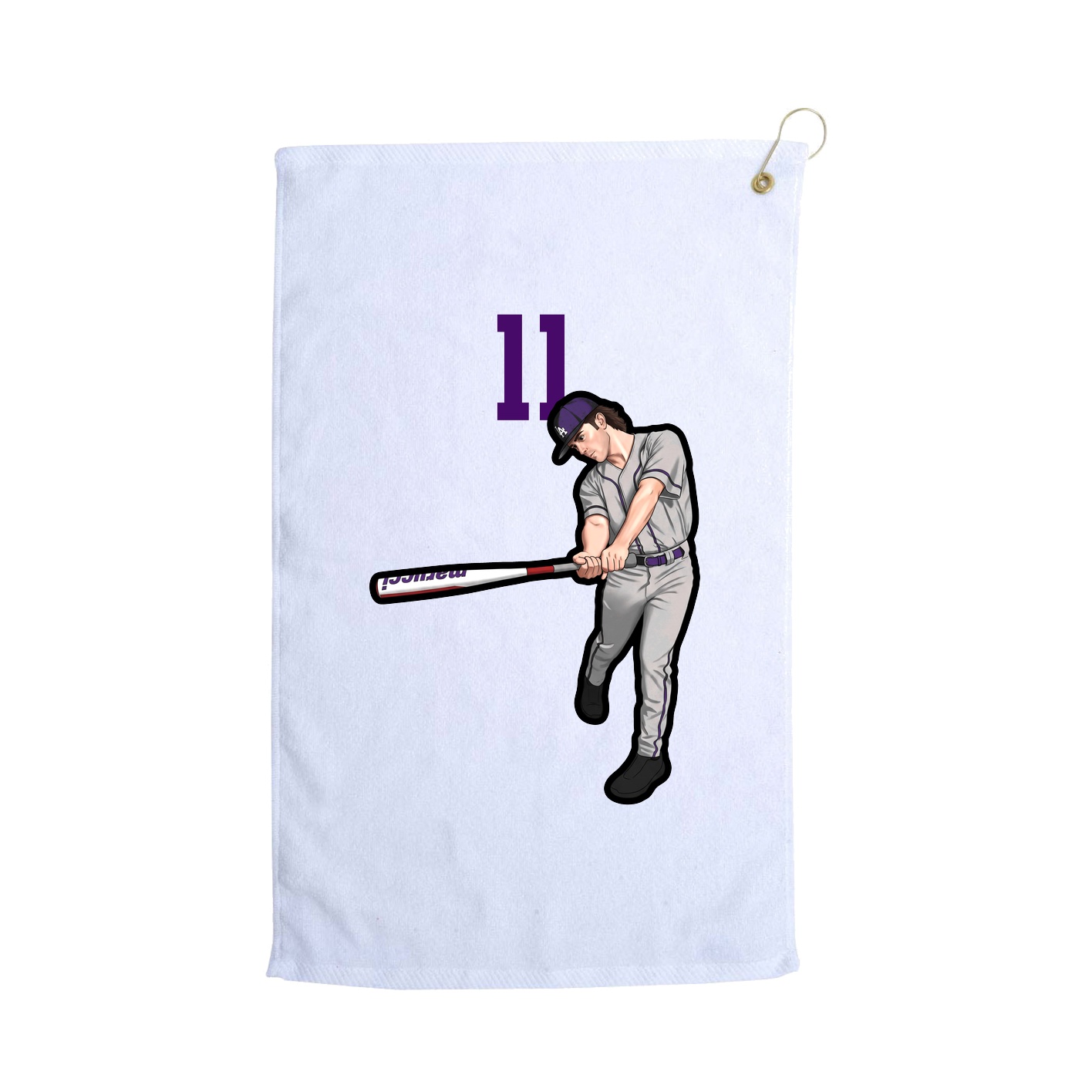Golf Towel — Number Top in White