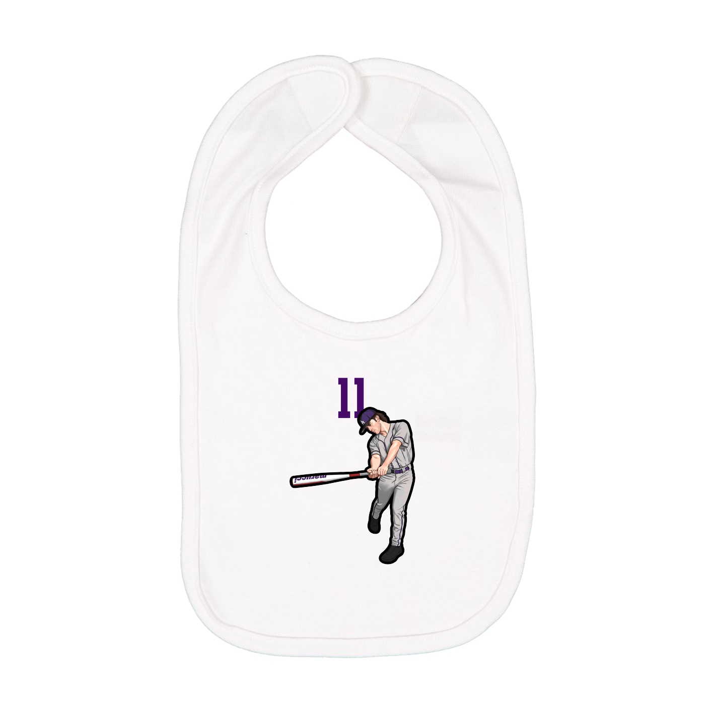 Infant Bib — Number Top in White
