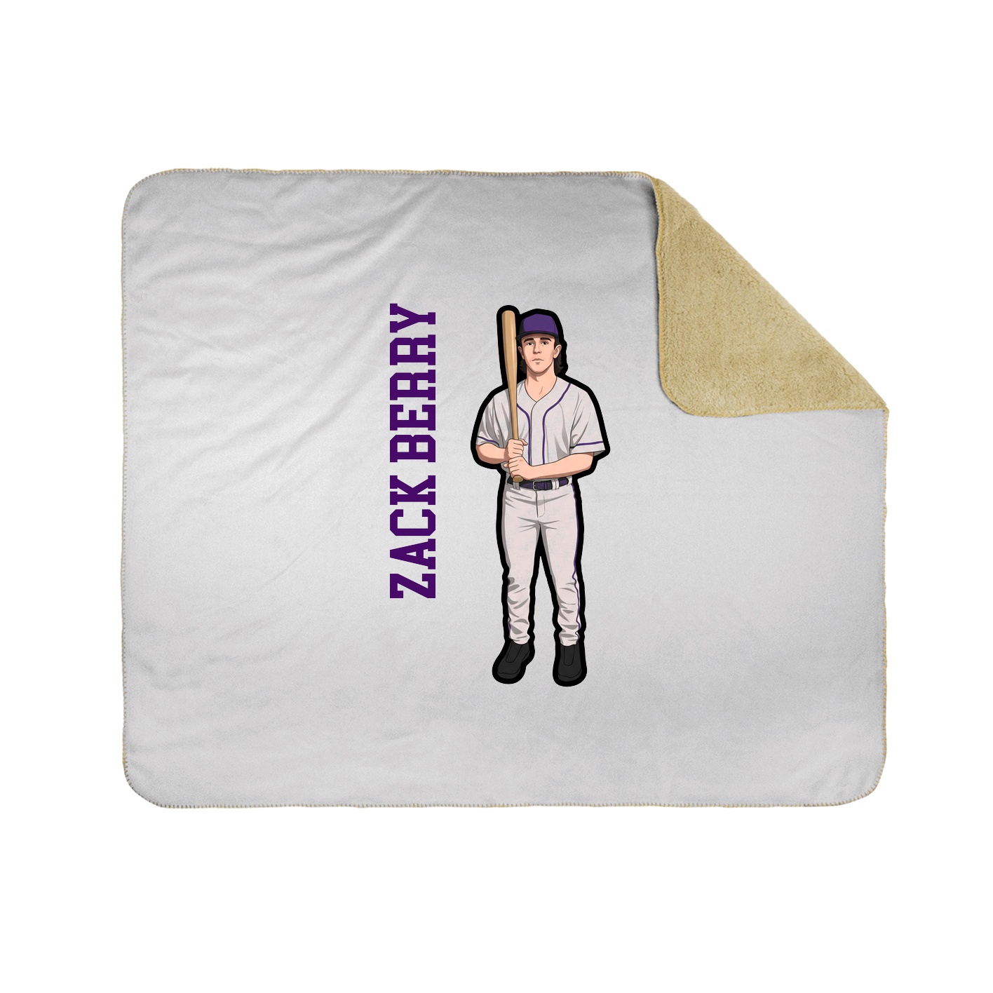 Throw Blanket — Name Vertical in White