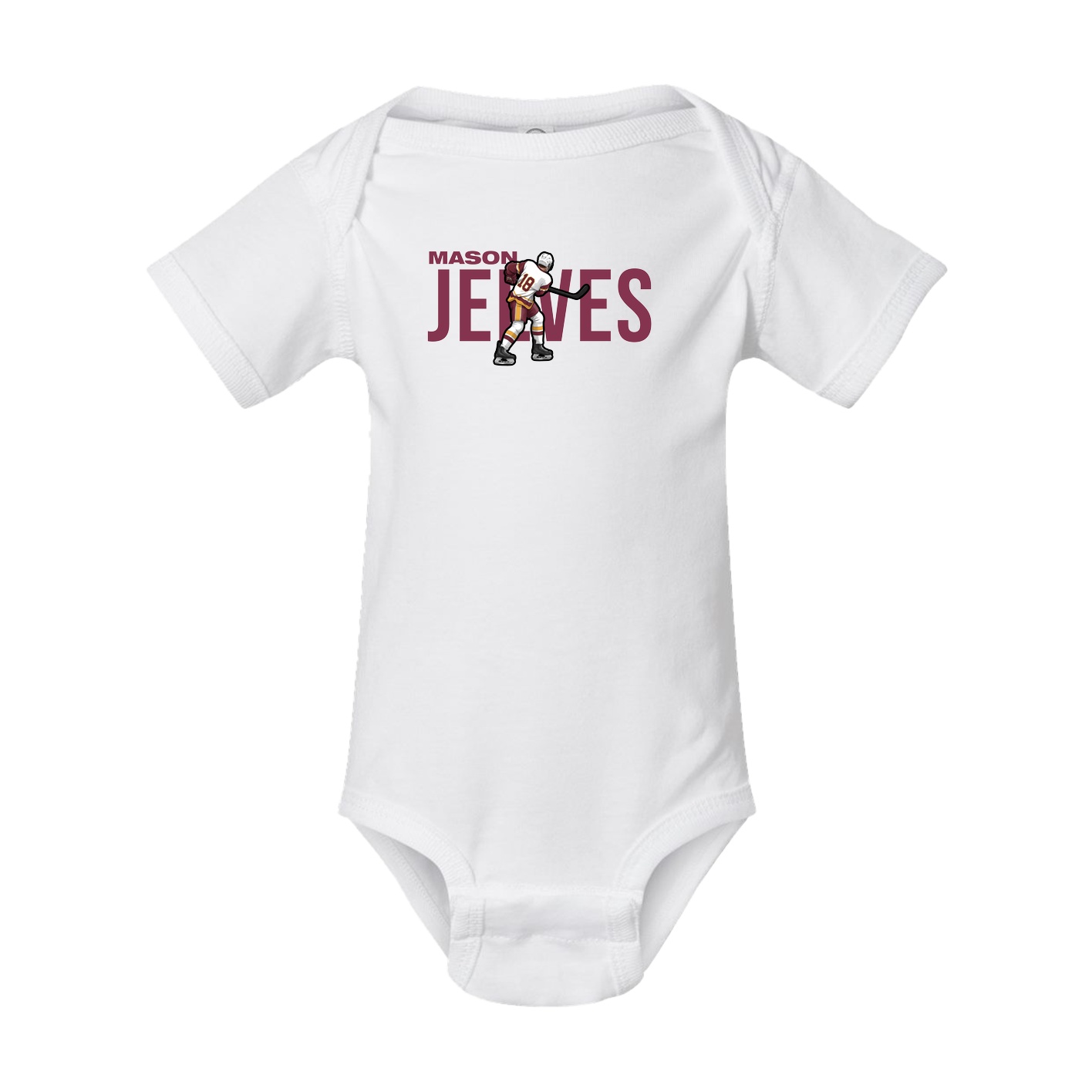 Baby Onesie — Player Name in White