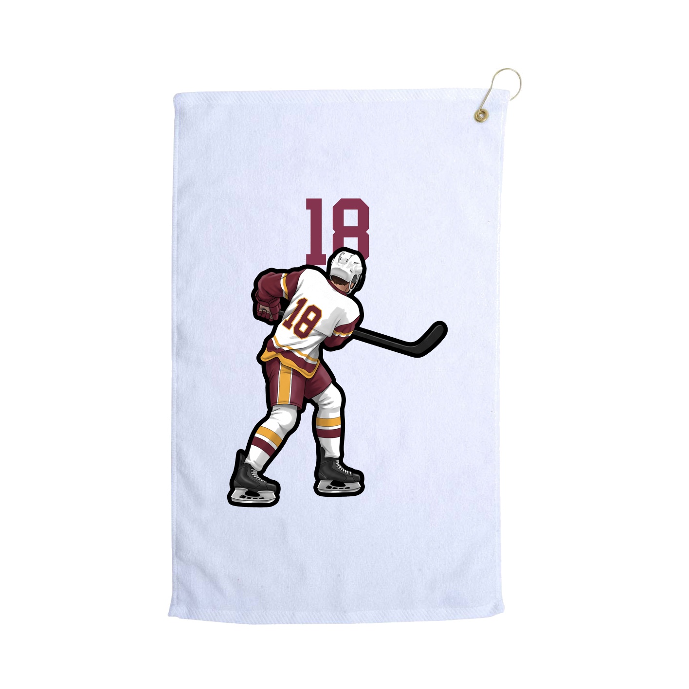 Golf Towel — Number Top in White