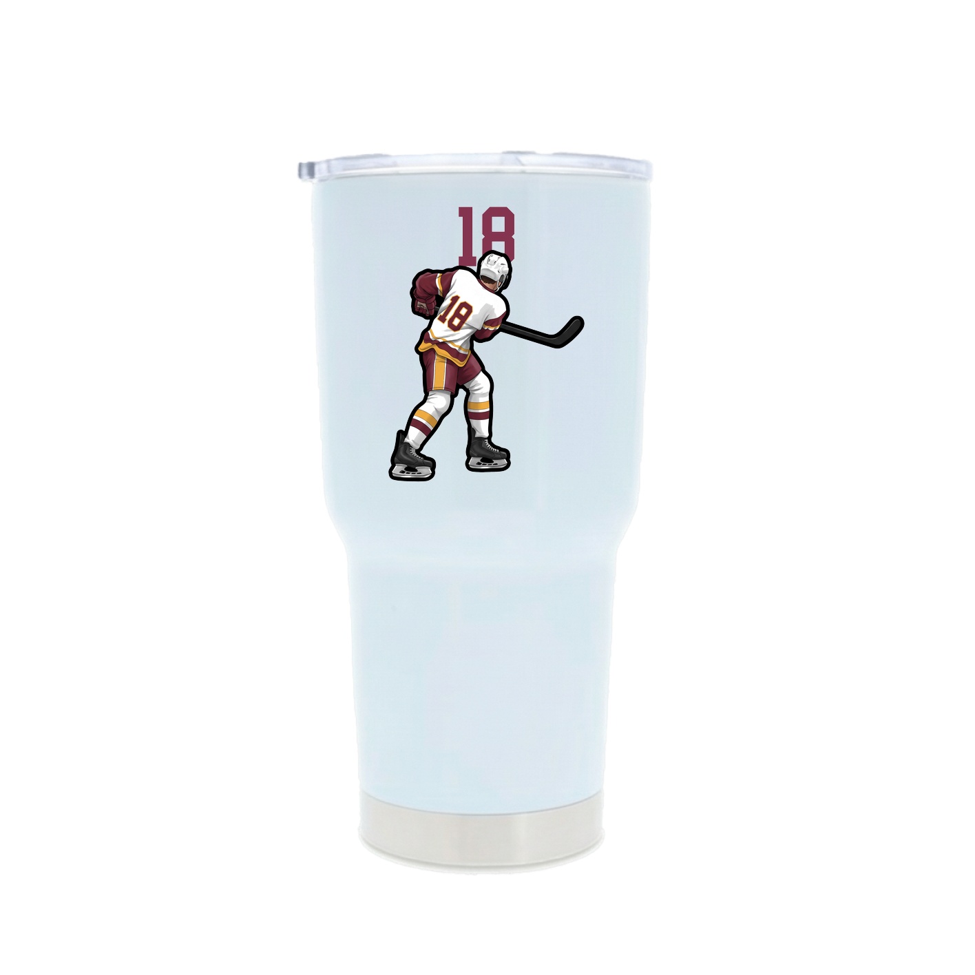 30oz Stainless Steel Tumbler — Number Top in White