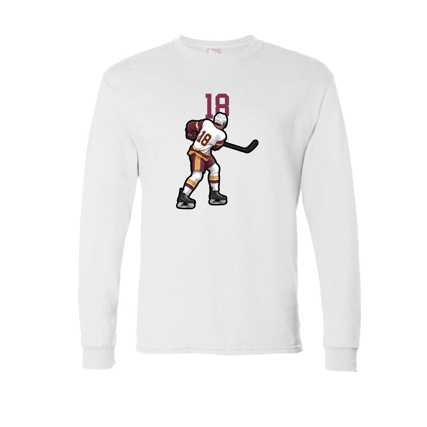 Long Sleeve Tee — Number Top in White