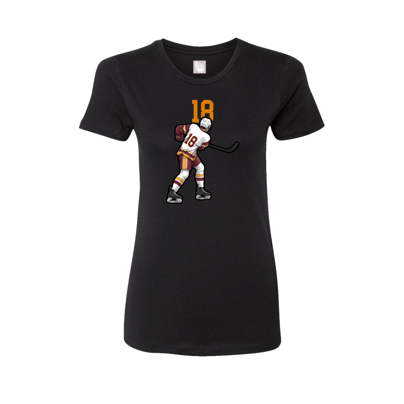 Fitted Women's Tee — Number Top in Black