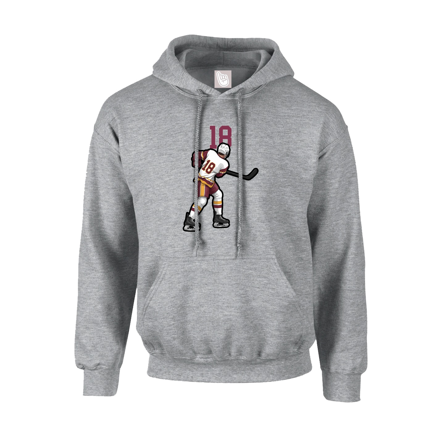 Hoodie — Number Top in Grey