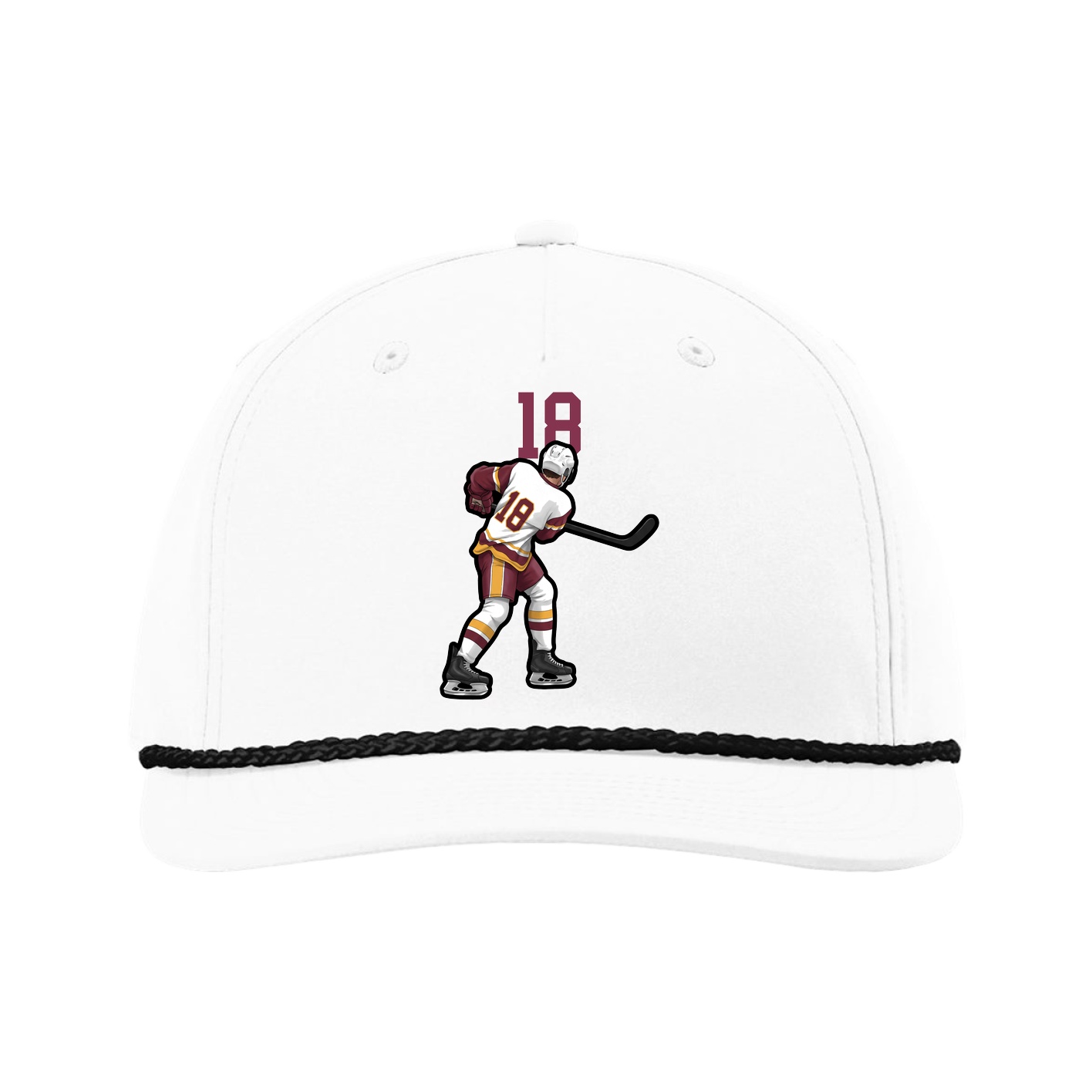 Five-Panel Classic Rope Cap — Number Top in White