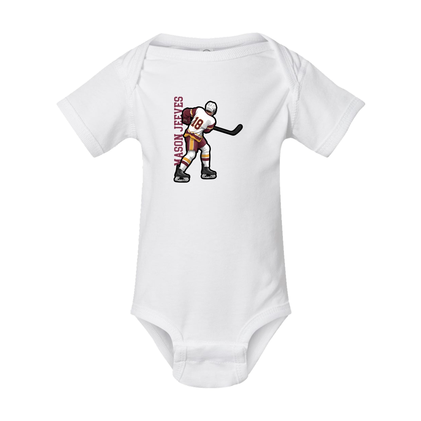Baby Onesie — Name Vertical in White