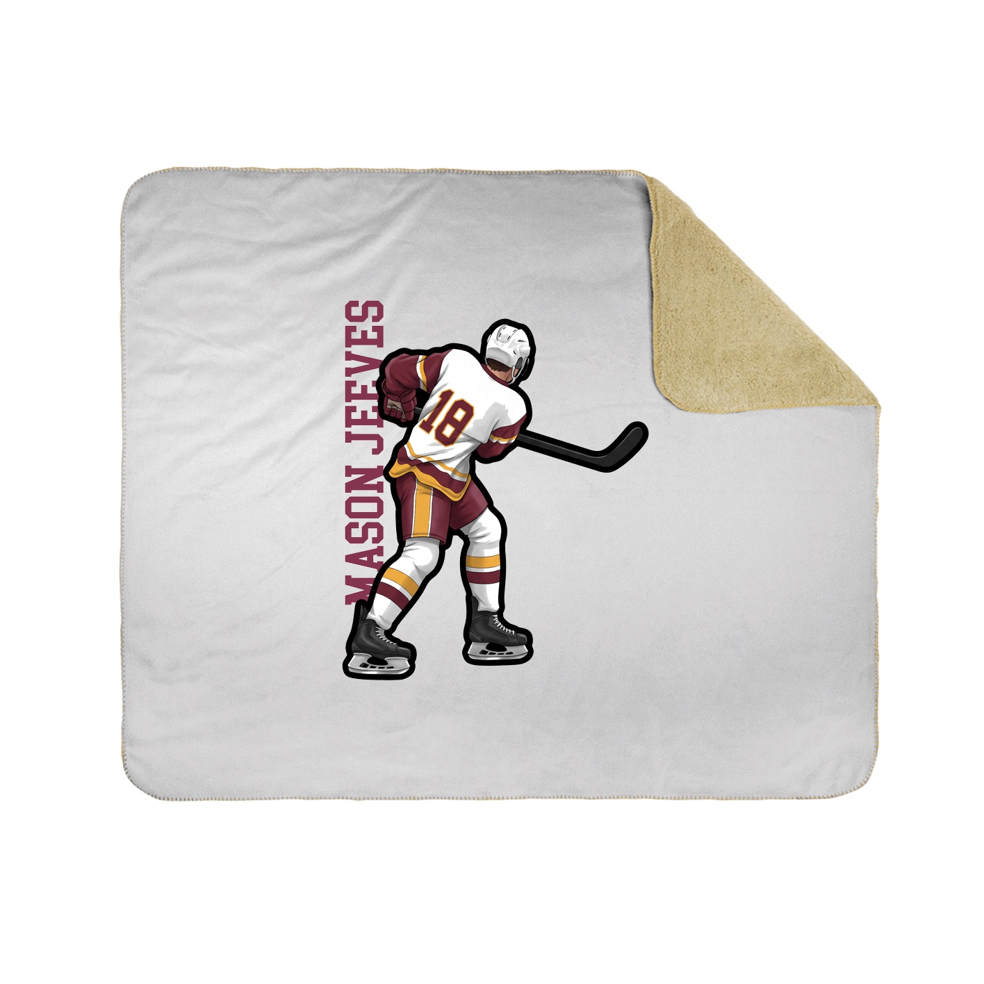 Throw Blanket — Name Vertical in White