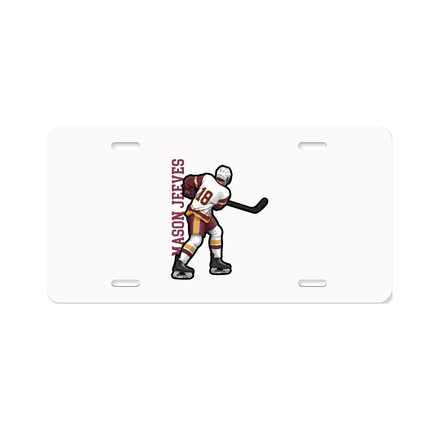 License Plate — Name Vertical in Classic