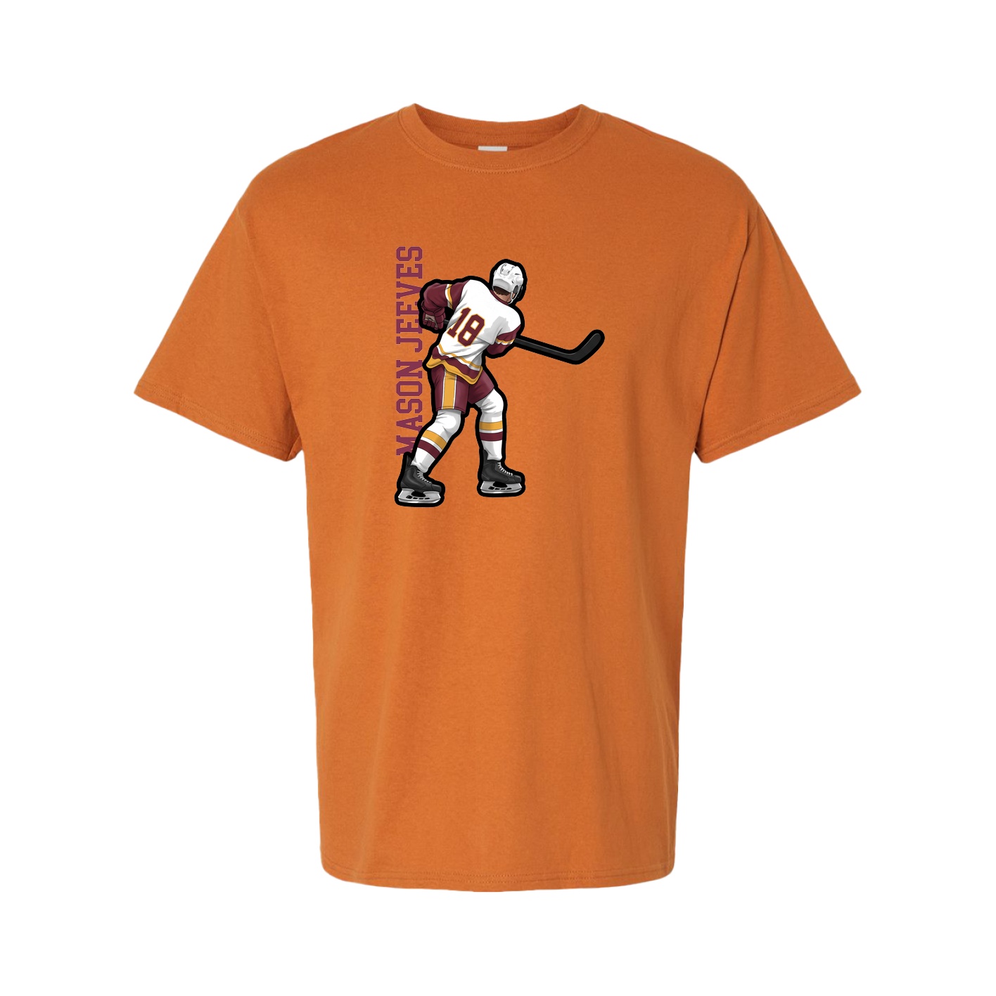 Tee — Name Vertical in Orange