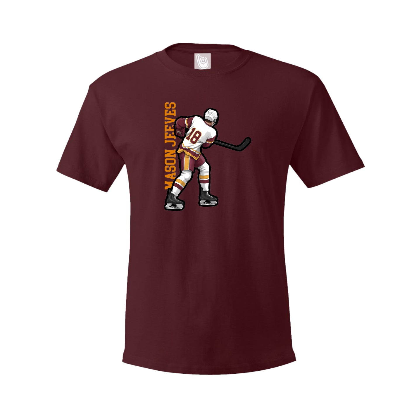 Youth Tee — Name Vertical in Maroon