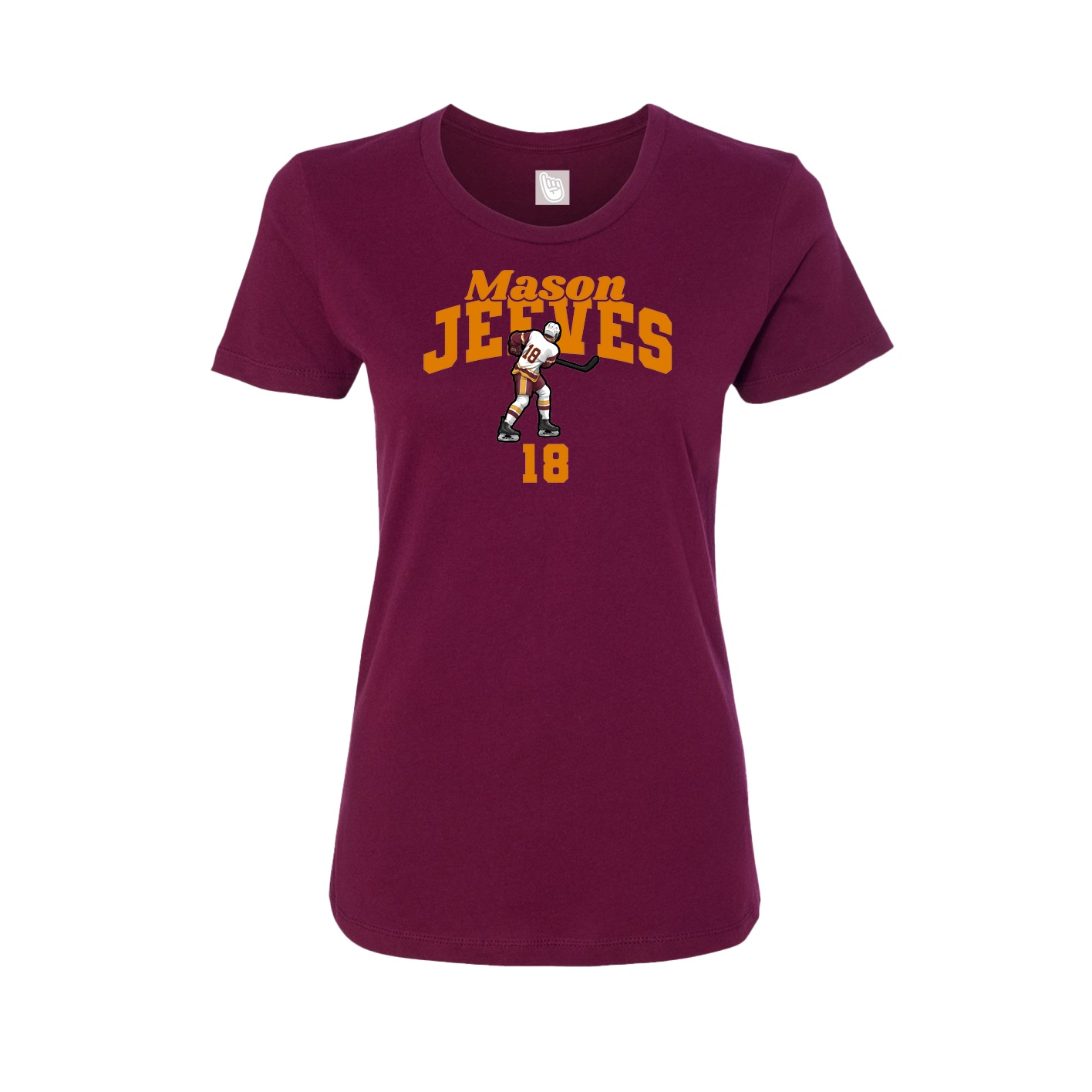Fitted Women's Tee — Signature Arch in Maroon