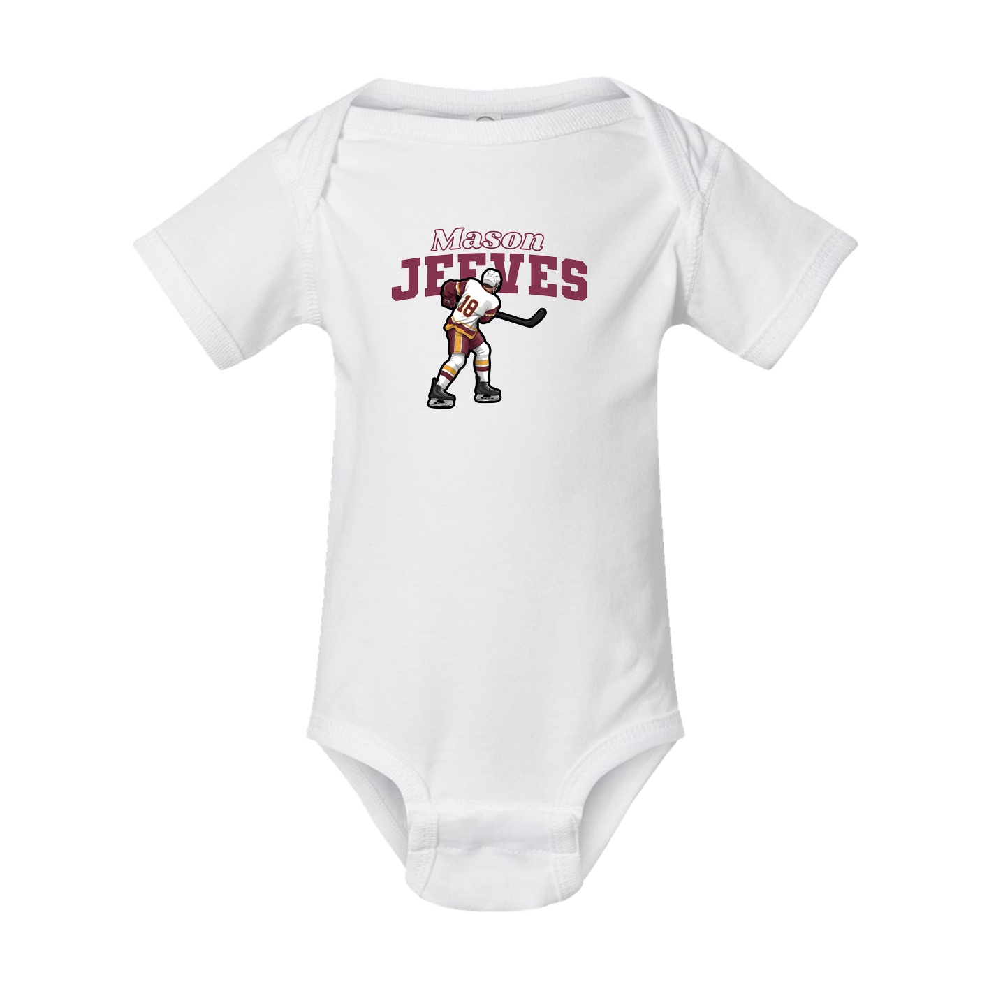 Baby Onesie — Name Arch in White