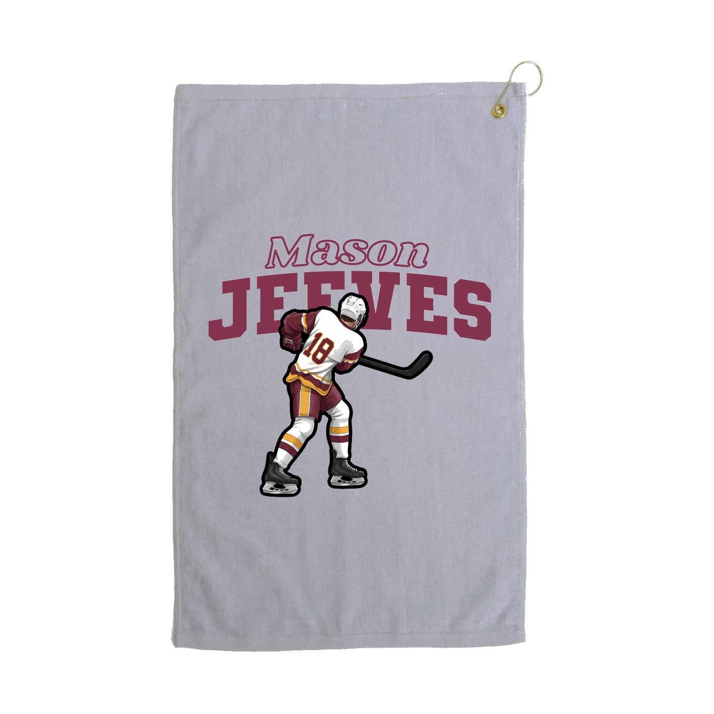 Golf Towel — Name Arch in Grey