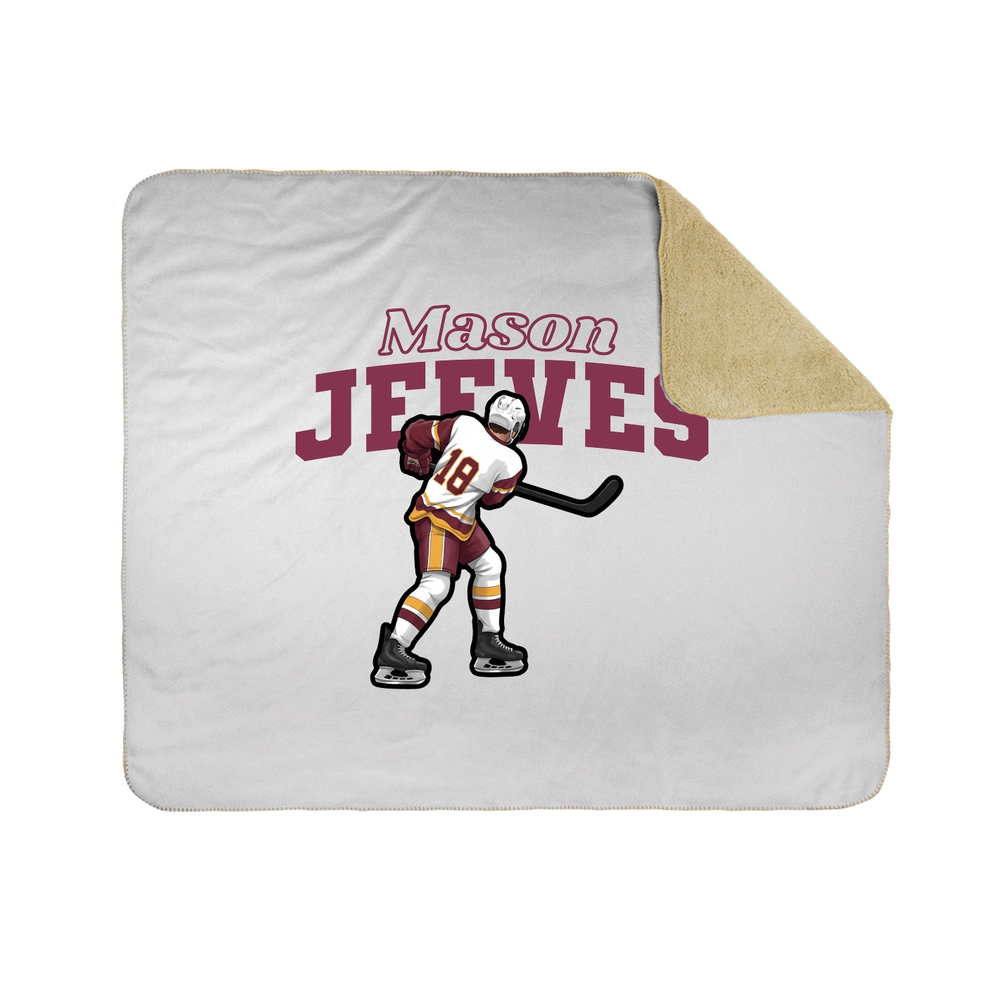Throw Blanket — Name Arch in White