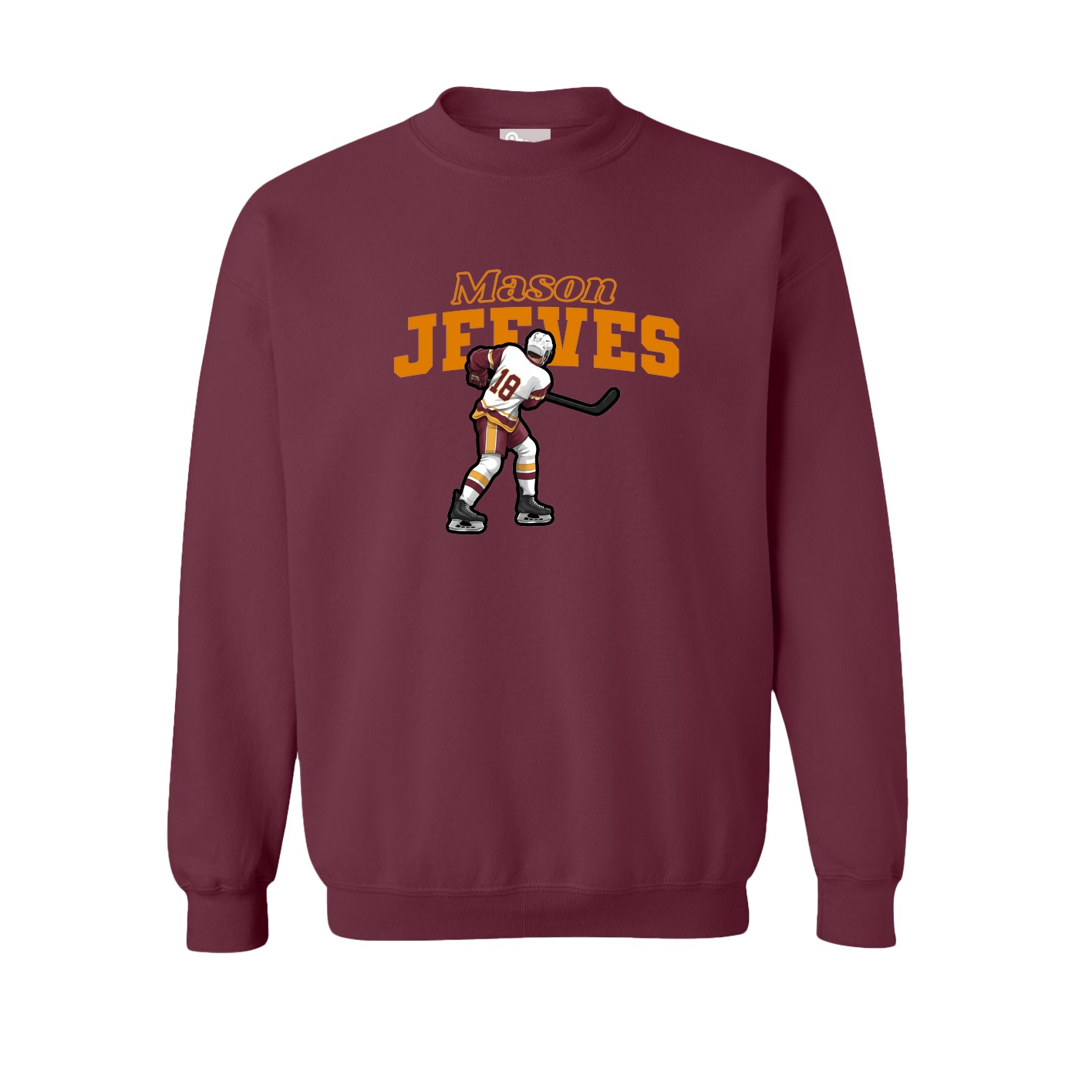 Fleece Crew — Name Arch in Maroon