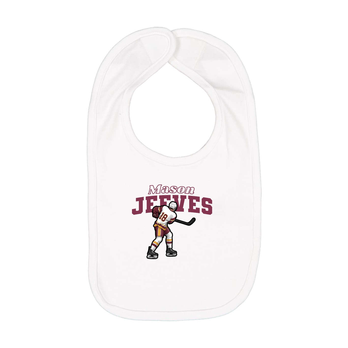 Infant Bib — Name Arch in White