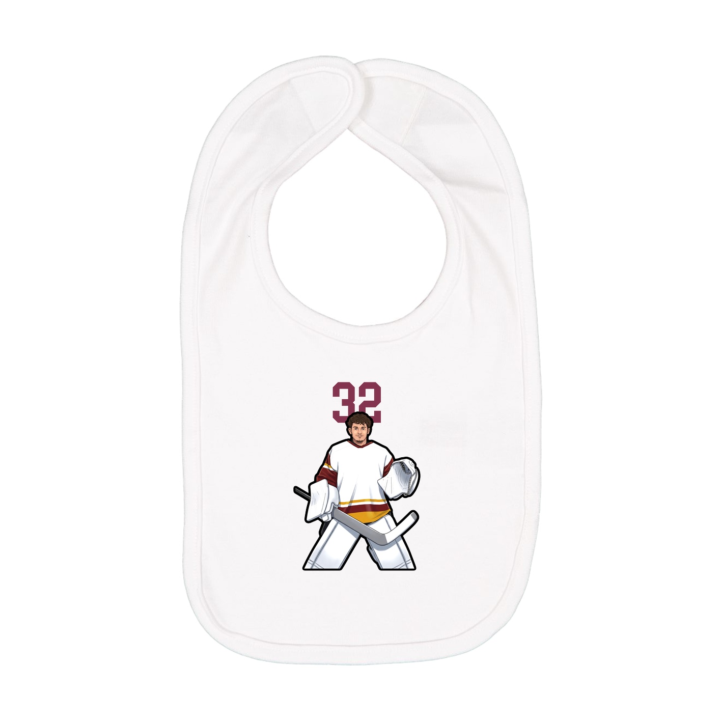 Infant Bib — Number Top in White