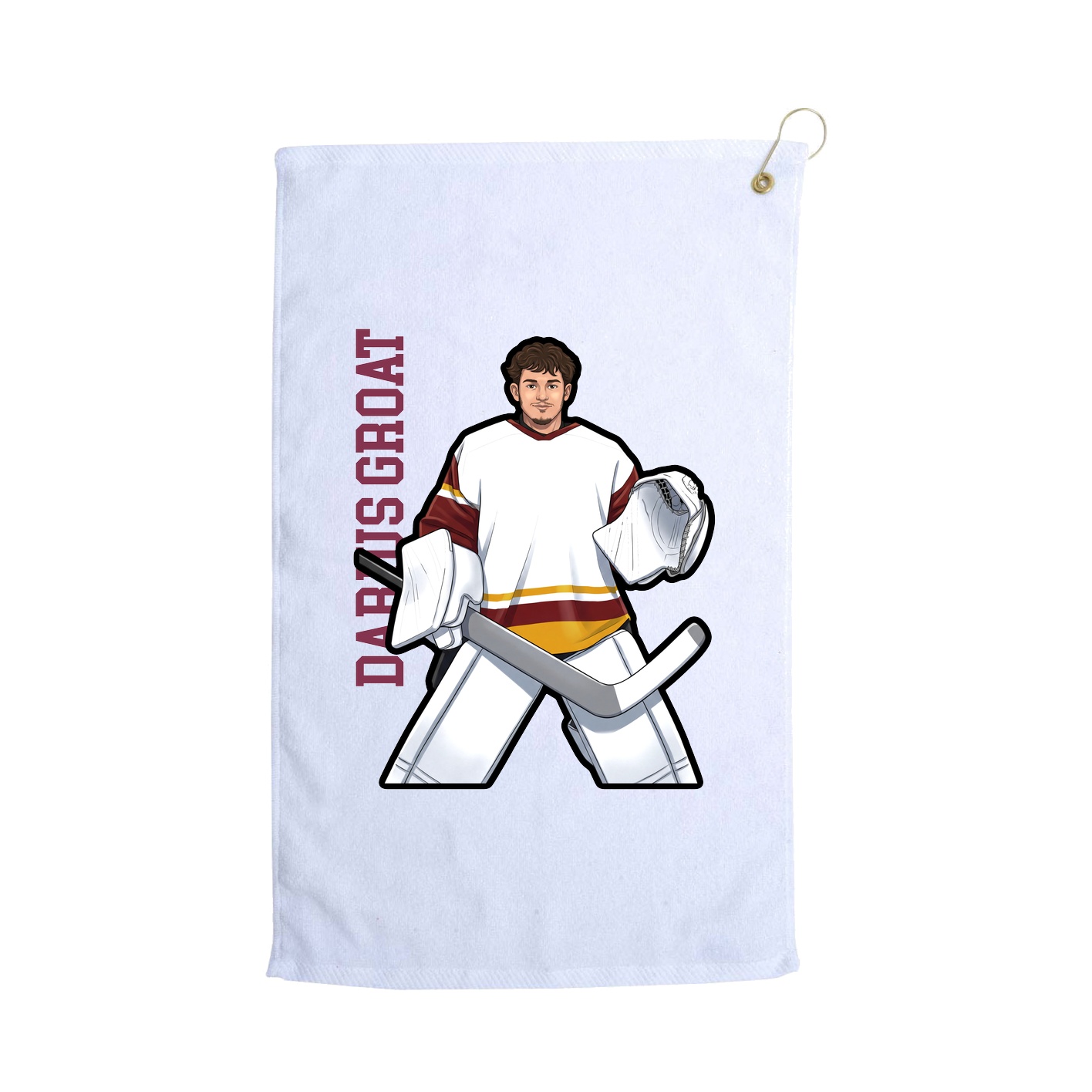 Golf Towel — Name Vertical in White