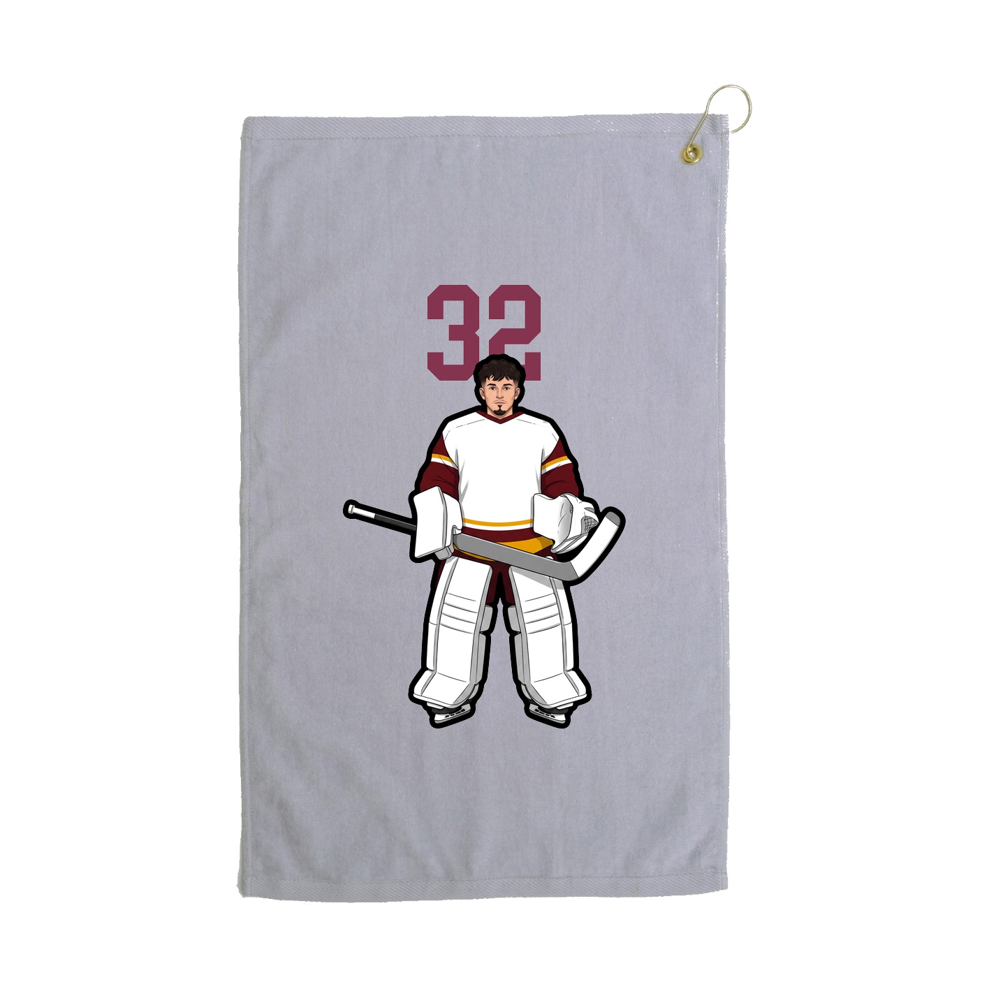 Golf Towel — Number Top in Grey
